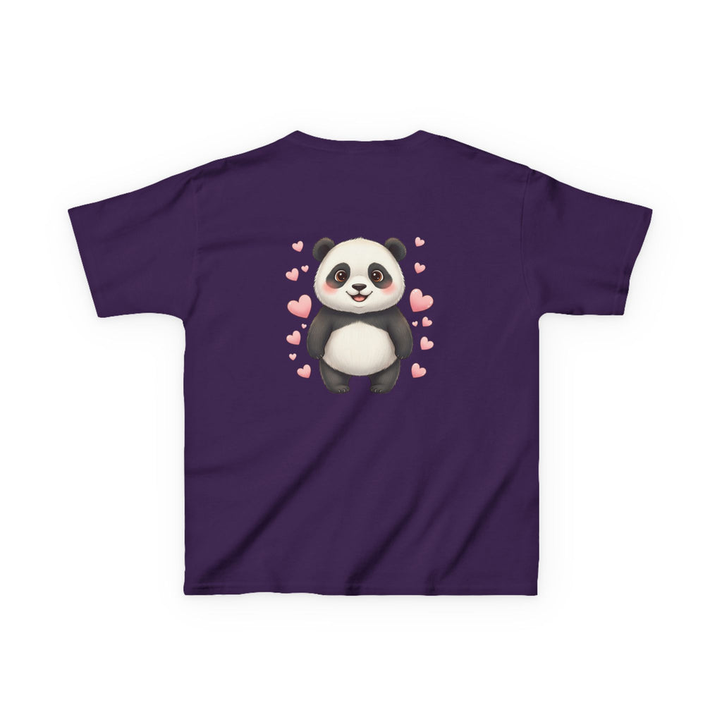 Kids Panda Tee - "Goon Panda Outfitters" Cute Panda with Hearts Kids T-Shirt