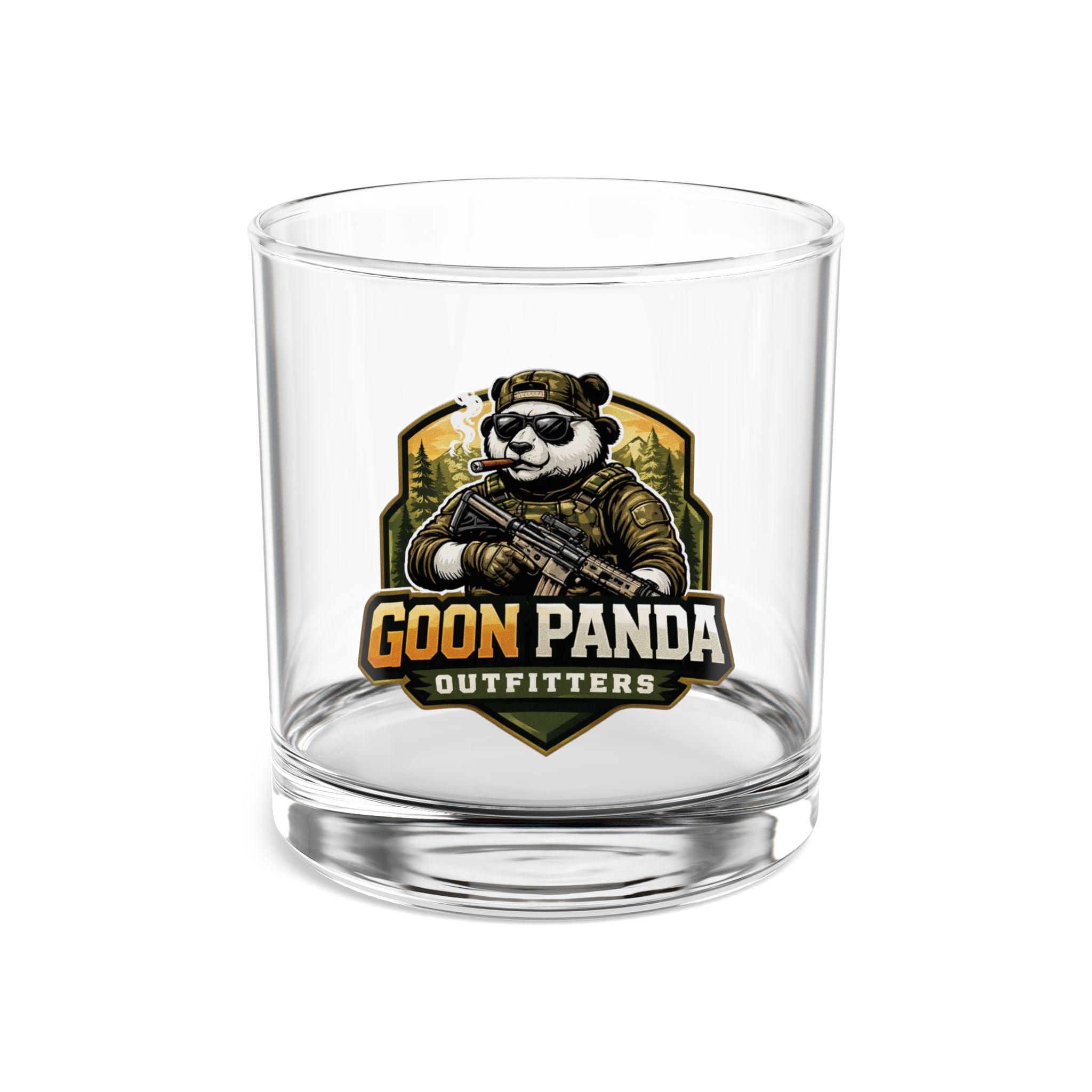 Goon Panda Outfitters 10oz Rocks Glass — Tactical Panda Whiskey Glass