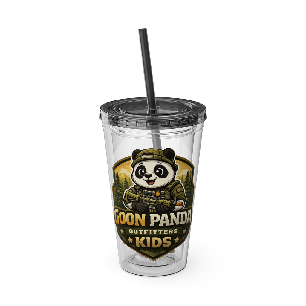 Panda Splash 16oz Tumbler with Straw — Goon Squad Kids Graphic