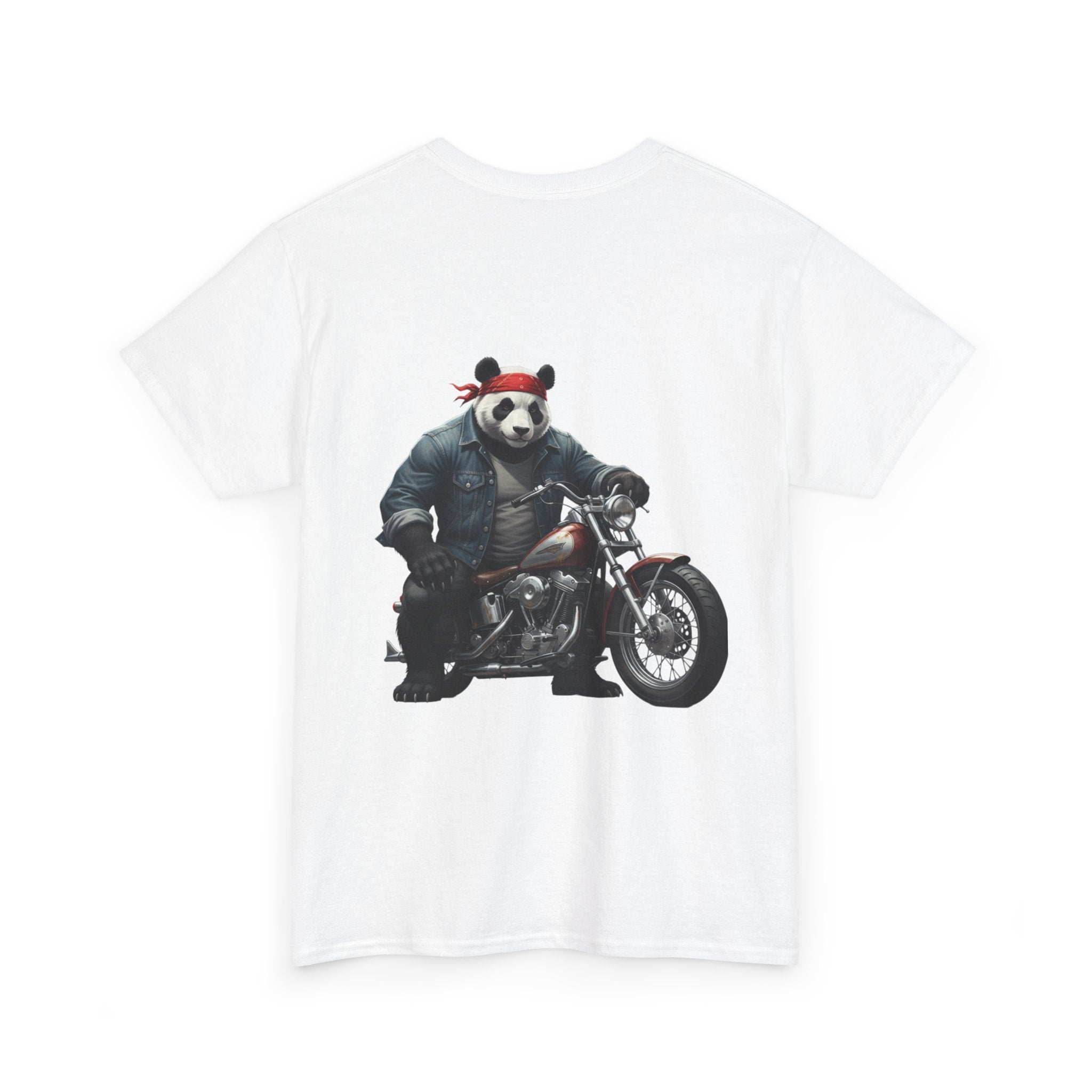 Panda Biker T-Shirt — Retro Motorcycle Riding Panda Graphic Tee