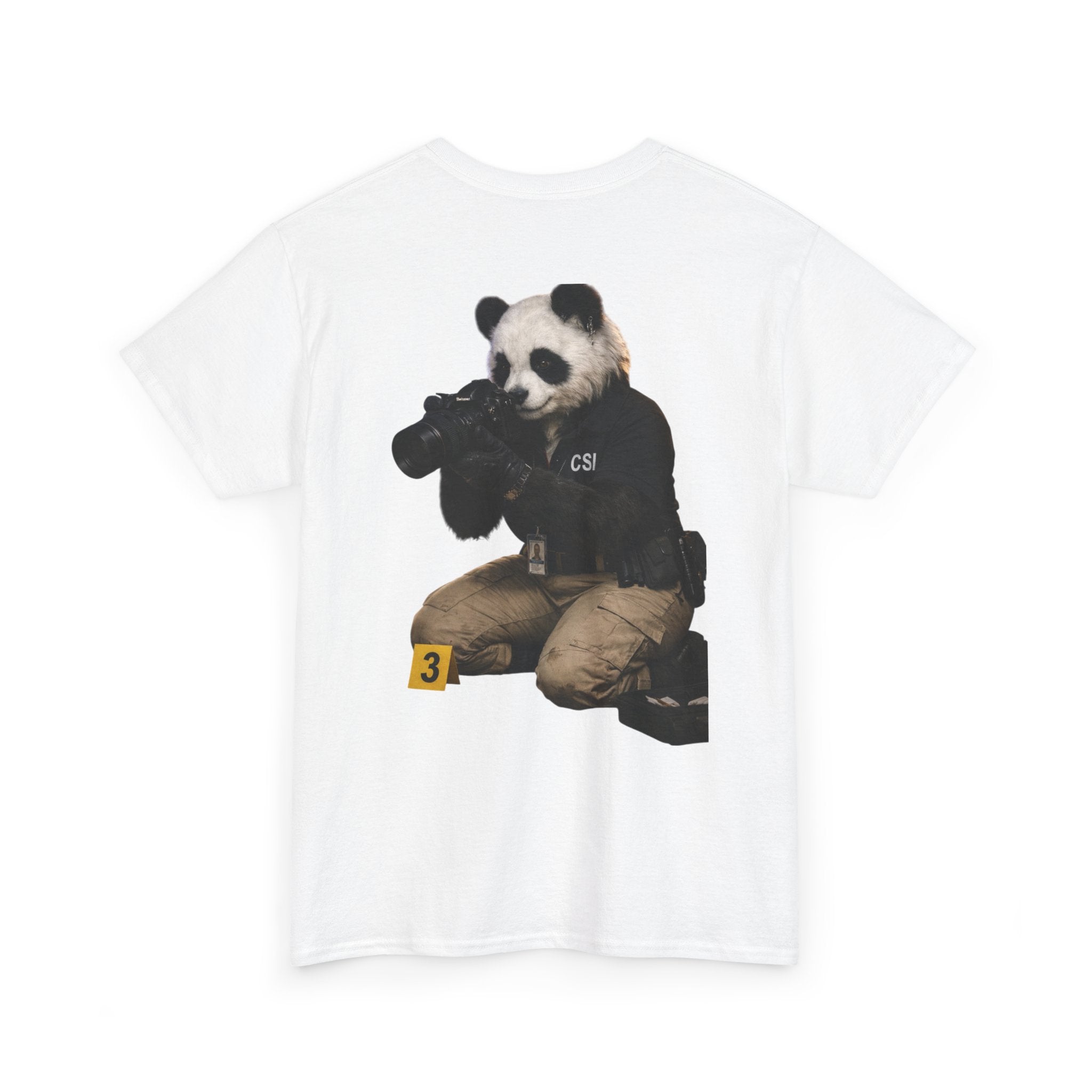 Panda Crime Scene T‑Shirt — CS Investigator Animal Graphic Tee