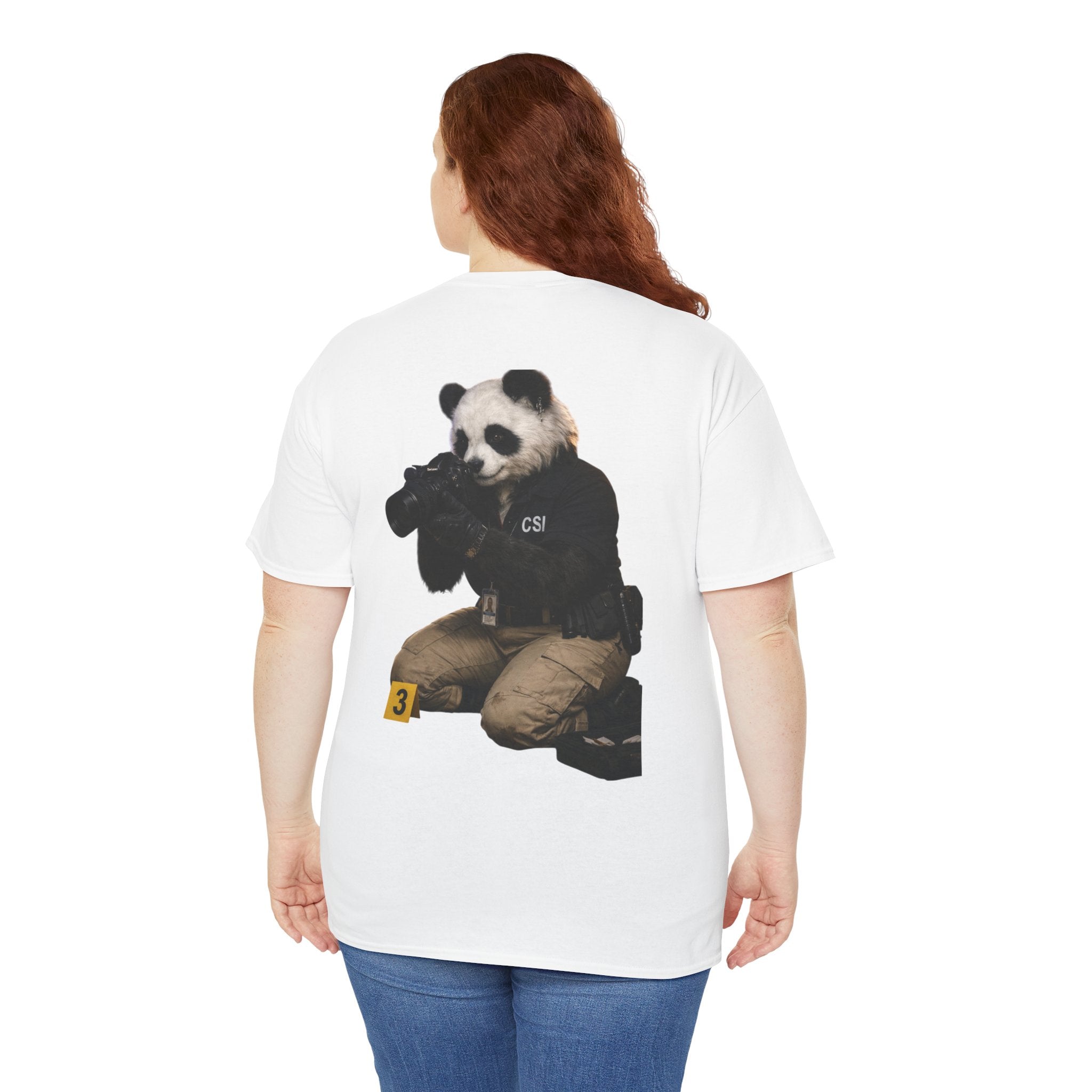 Panda Crime Scene T‑Shirt — CS Investigator Animal Graphic Tee