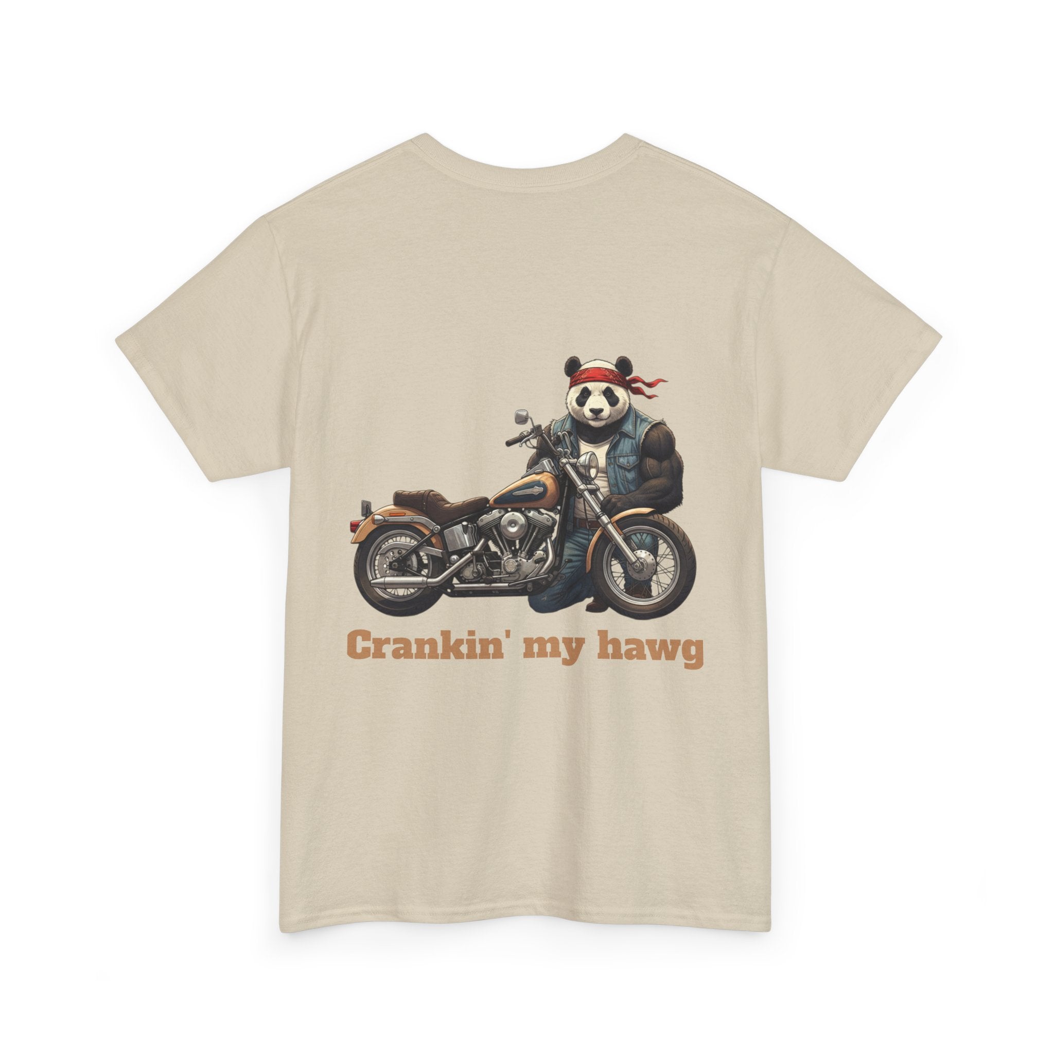 Crankin' My Hawg T-Shirt — Panda Biker Graphic Tee