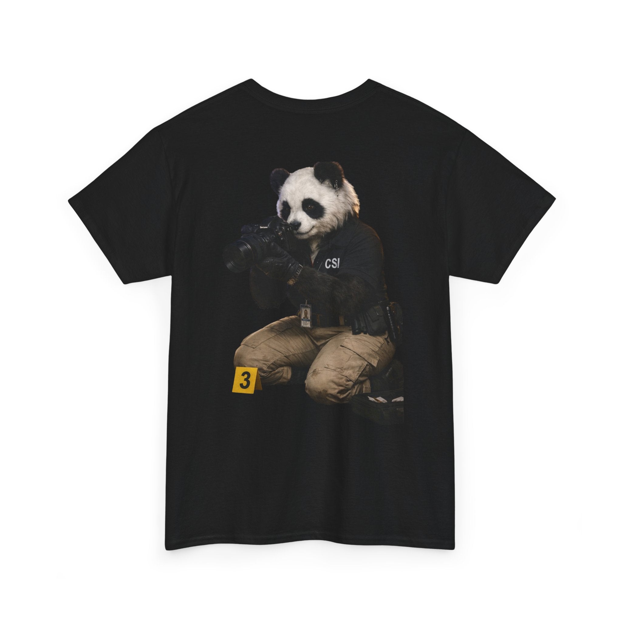 Panda Crime Scene T‑Shirt — CS Investigator Animal Graphic Tee
