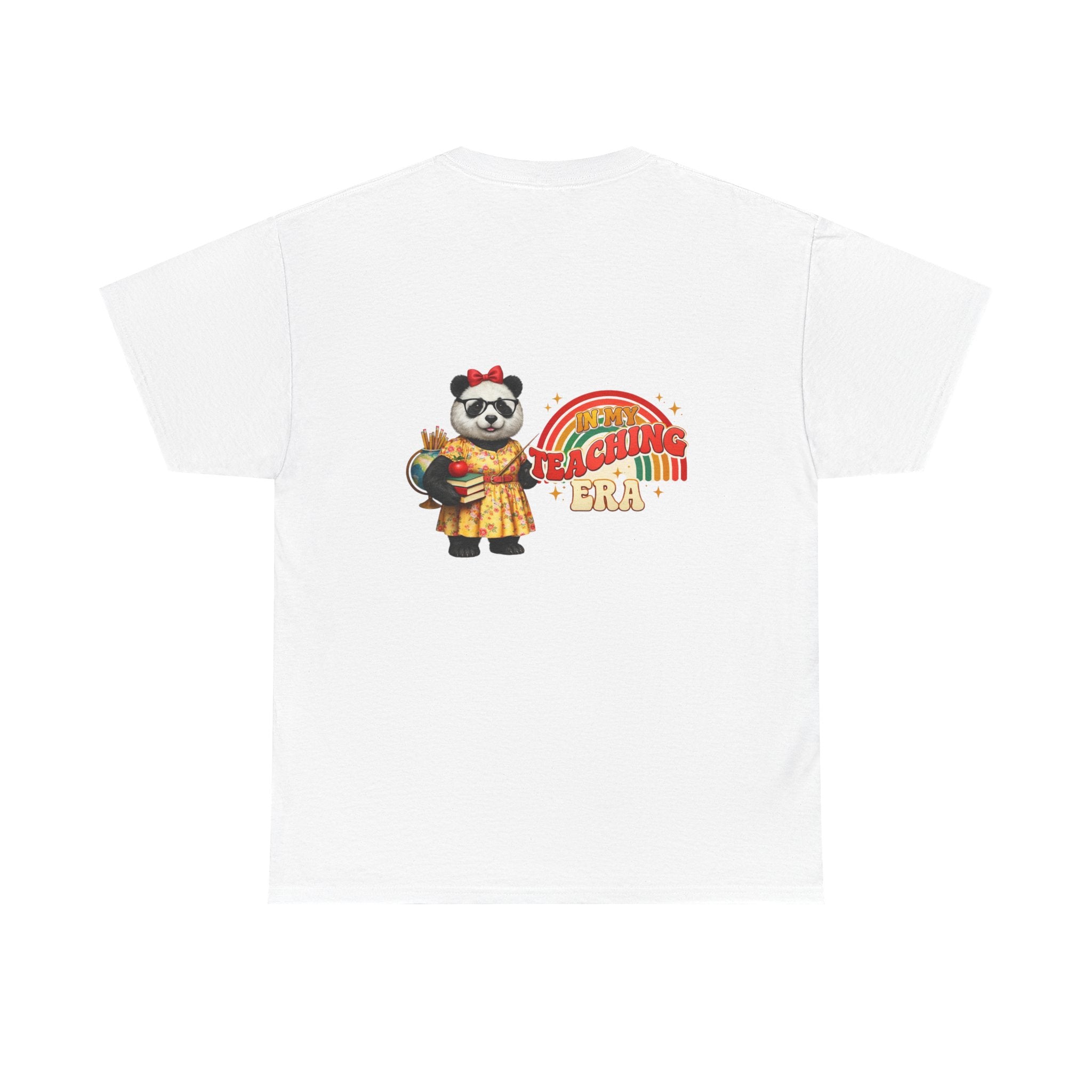 Panda Teacher Tee — 'Teaching Era' Retro Rainbow Teacher Appreciation Shirt