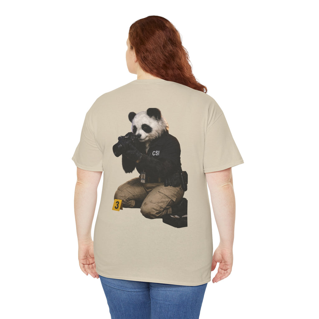 Panda Crime Scene T‑Shirt — CS Investigator Animal Graphic Tee