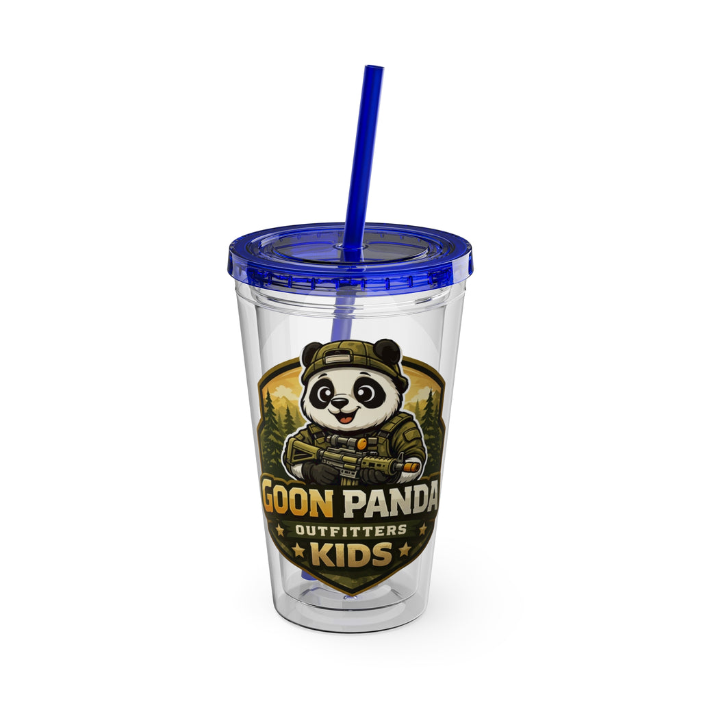 Panda Splash 16oz Tumbler with Straw — Goon Squad Kids Graphic