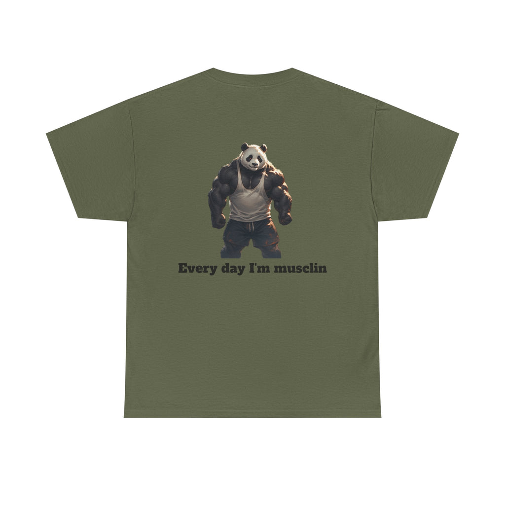 Every Day I'm Musclin Panda T-Shirt — Funny Gym Workout Tee