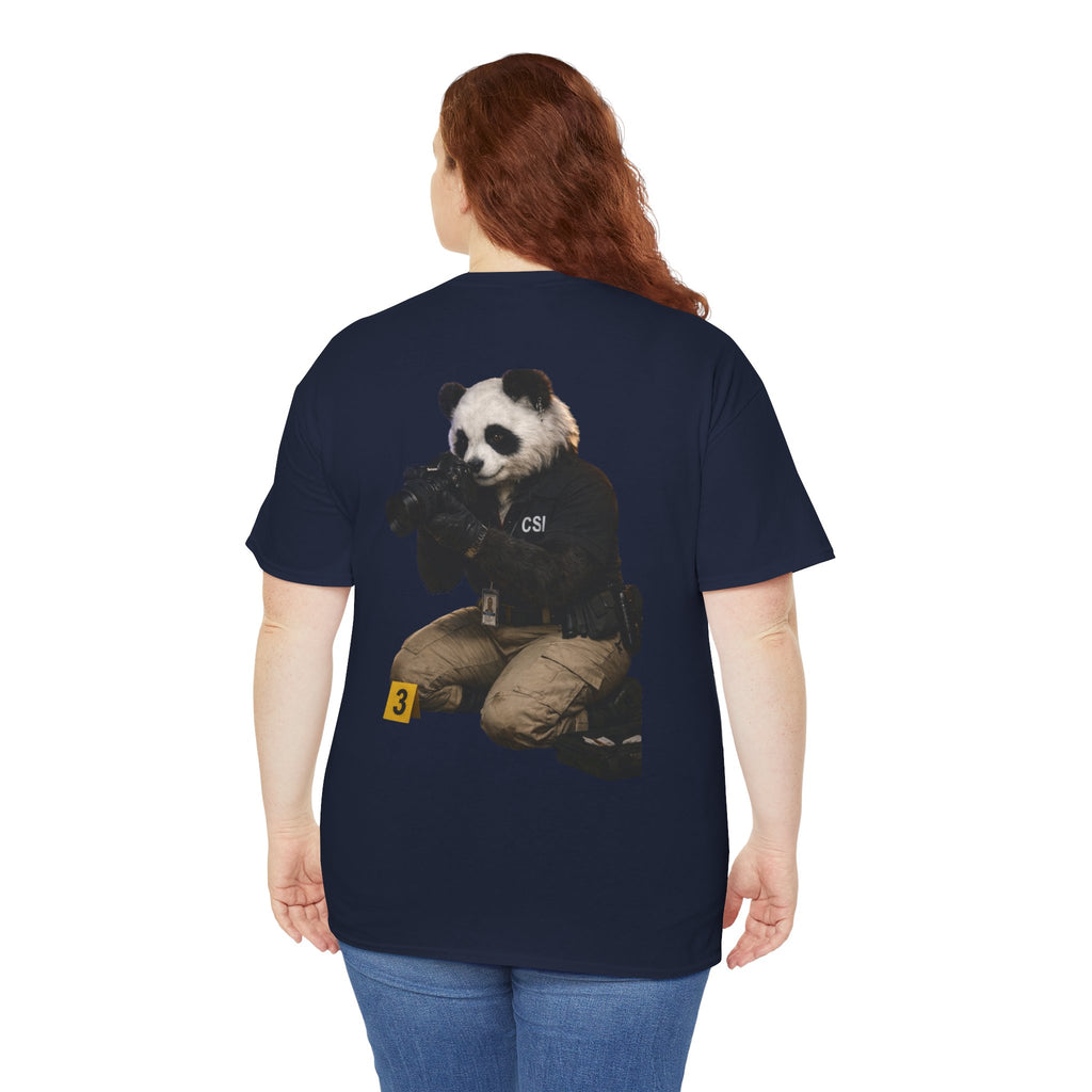 Panda Crime Scene T‑Shirt — CS Investigator Animal Graphic Tee
