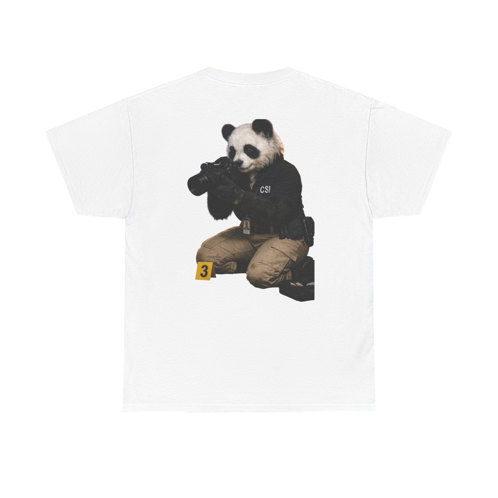 Panda Crime Scene T‑Shirt — CS Investigator Animal Graphic Tee