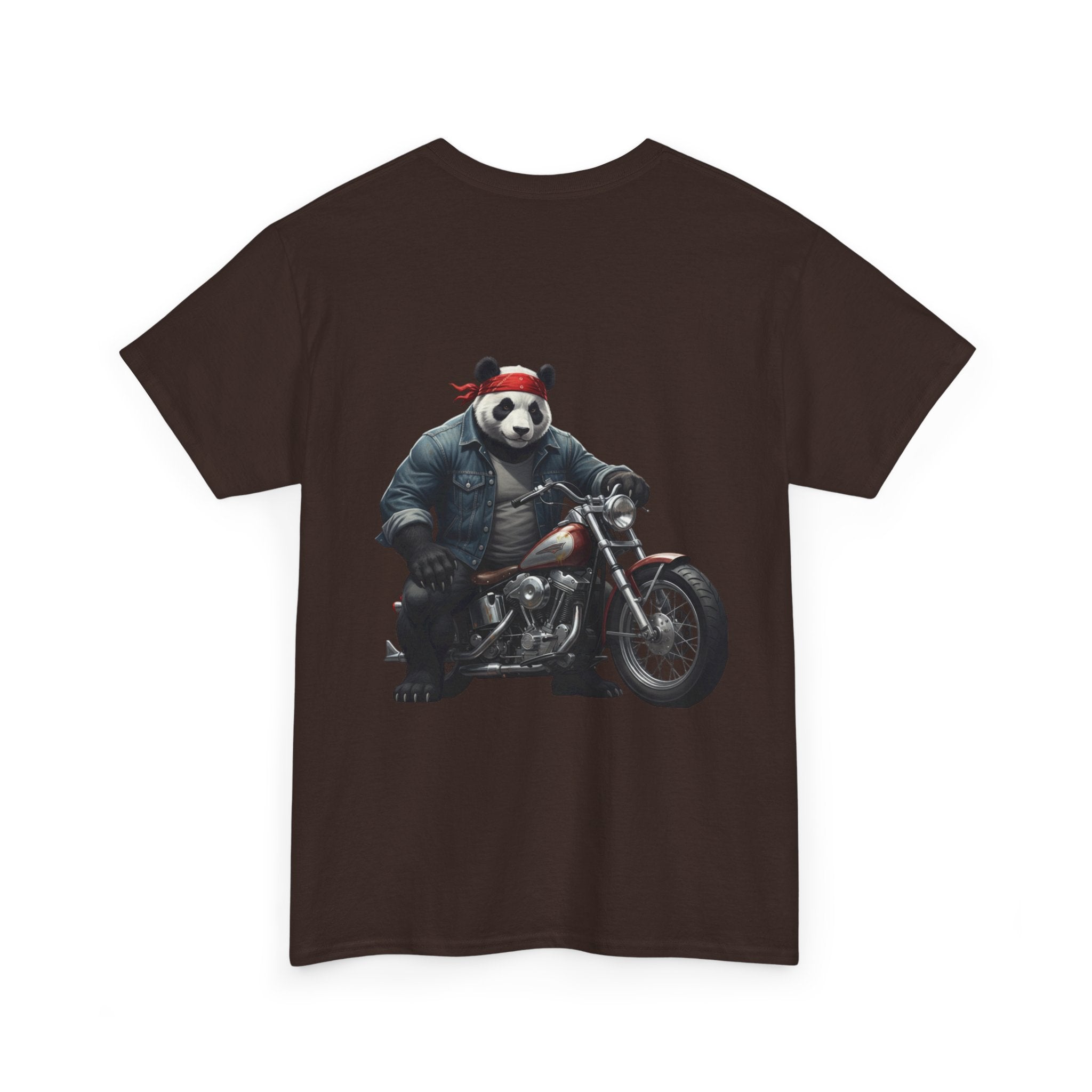 Panda Biker T-Shirt — Retro Motorcycle Riding Panda Graphic Tee