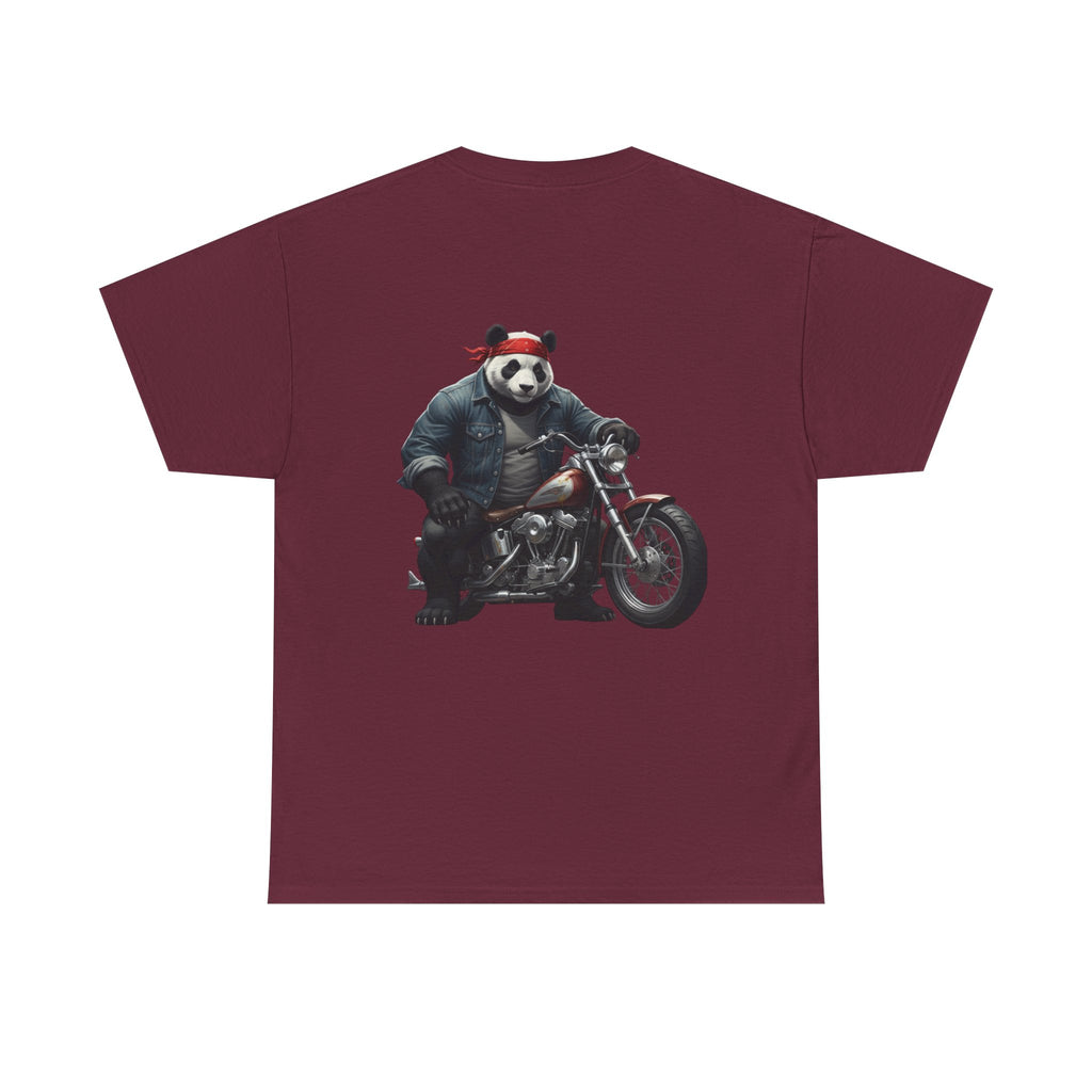 Panda Biker T-Shirt — Retro Motorcycle Riding Panda Graphic Tee