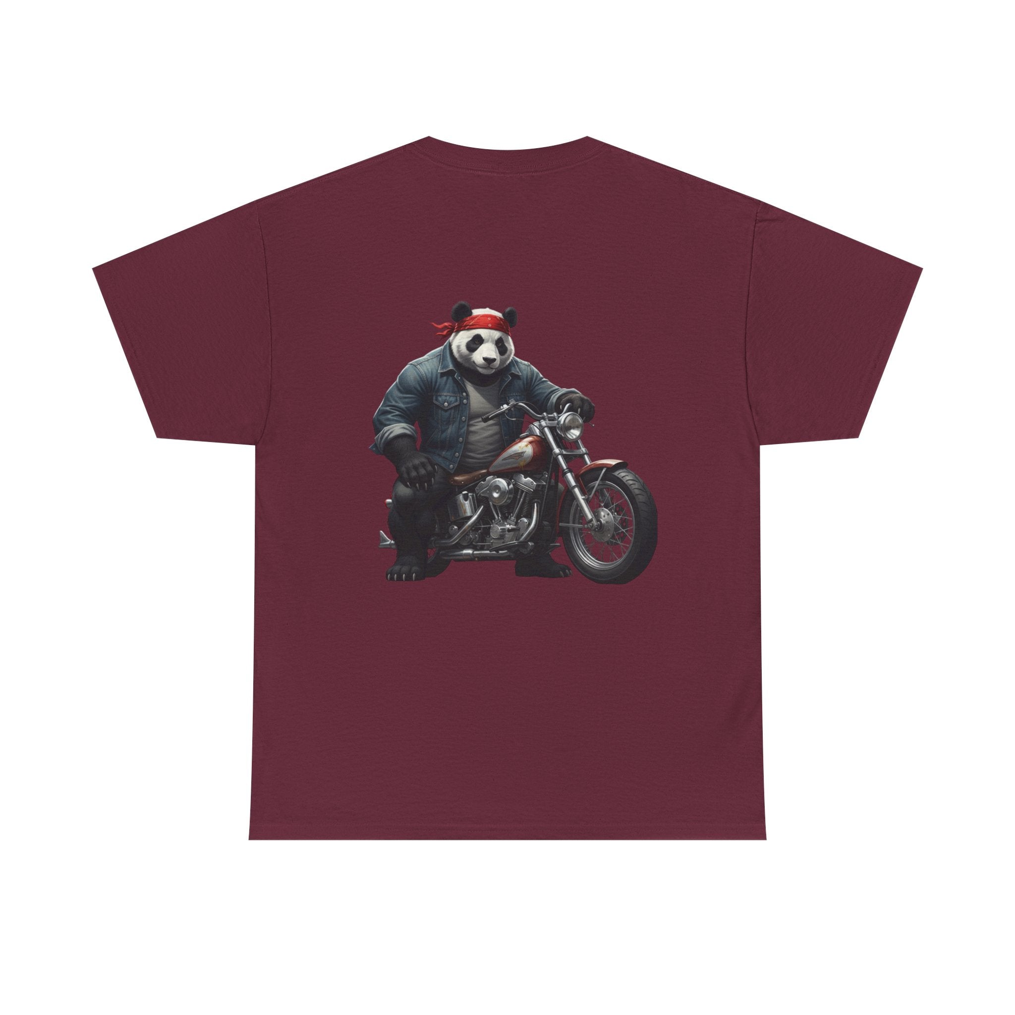 Panda Biker T-Shirt — Retro Motorcycle Riding Panda Graphic Tee