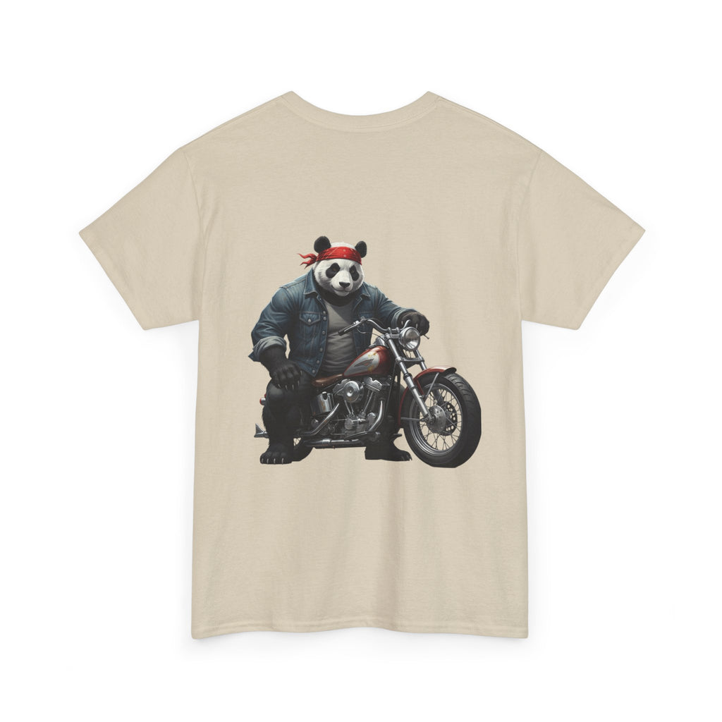 Panda Biker T-Shirt — Retro Motorcycle Riding Panda Graphic Tee