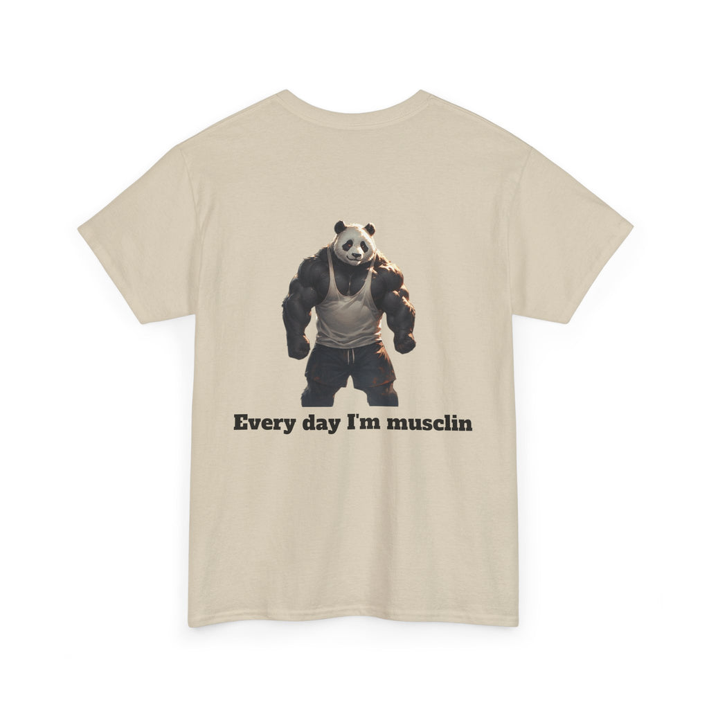 Every Day I'm Musclin Panda T-Shirt — Funny Gym Workout Tee