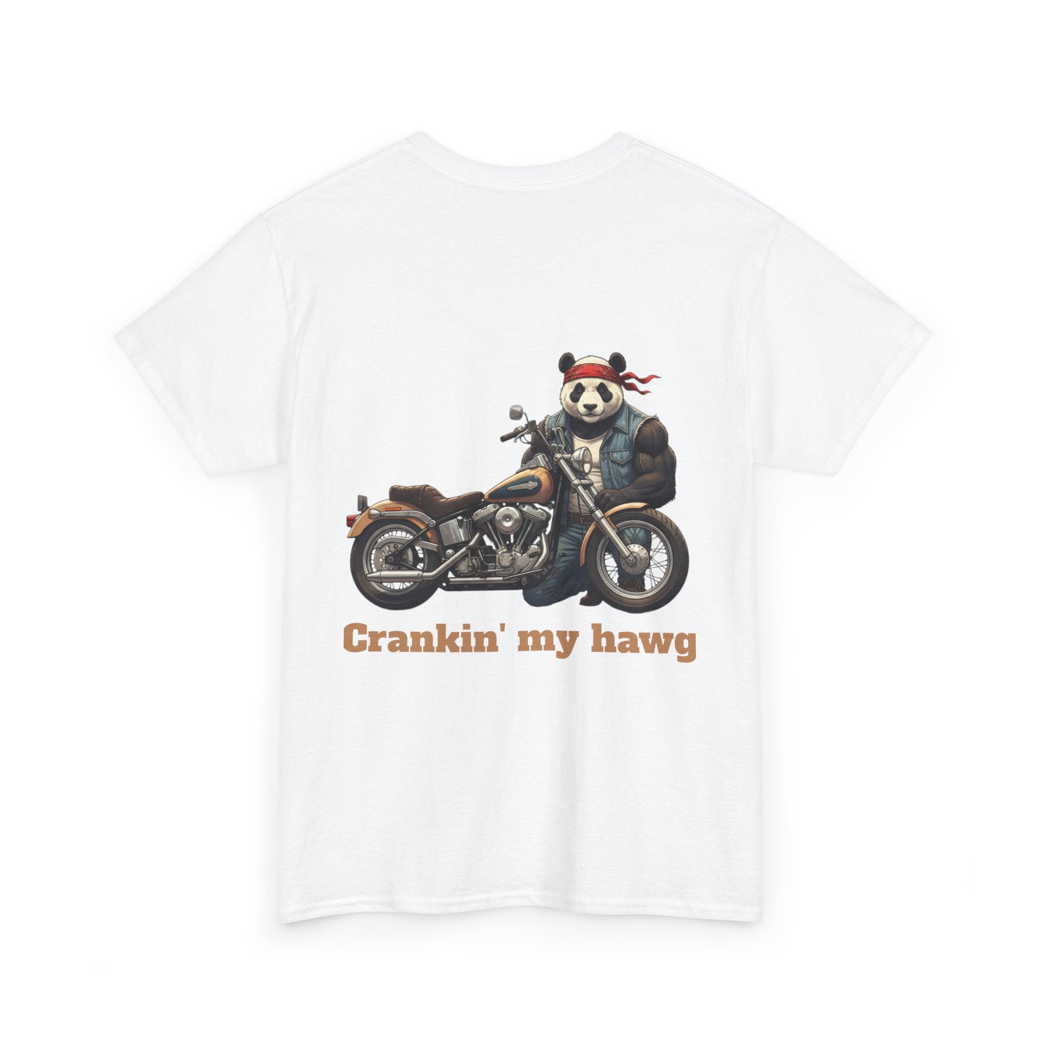 Crankin' My Hawg T-Shirt — Panda Biker Graphic Tee