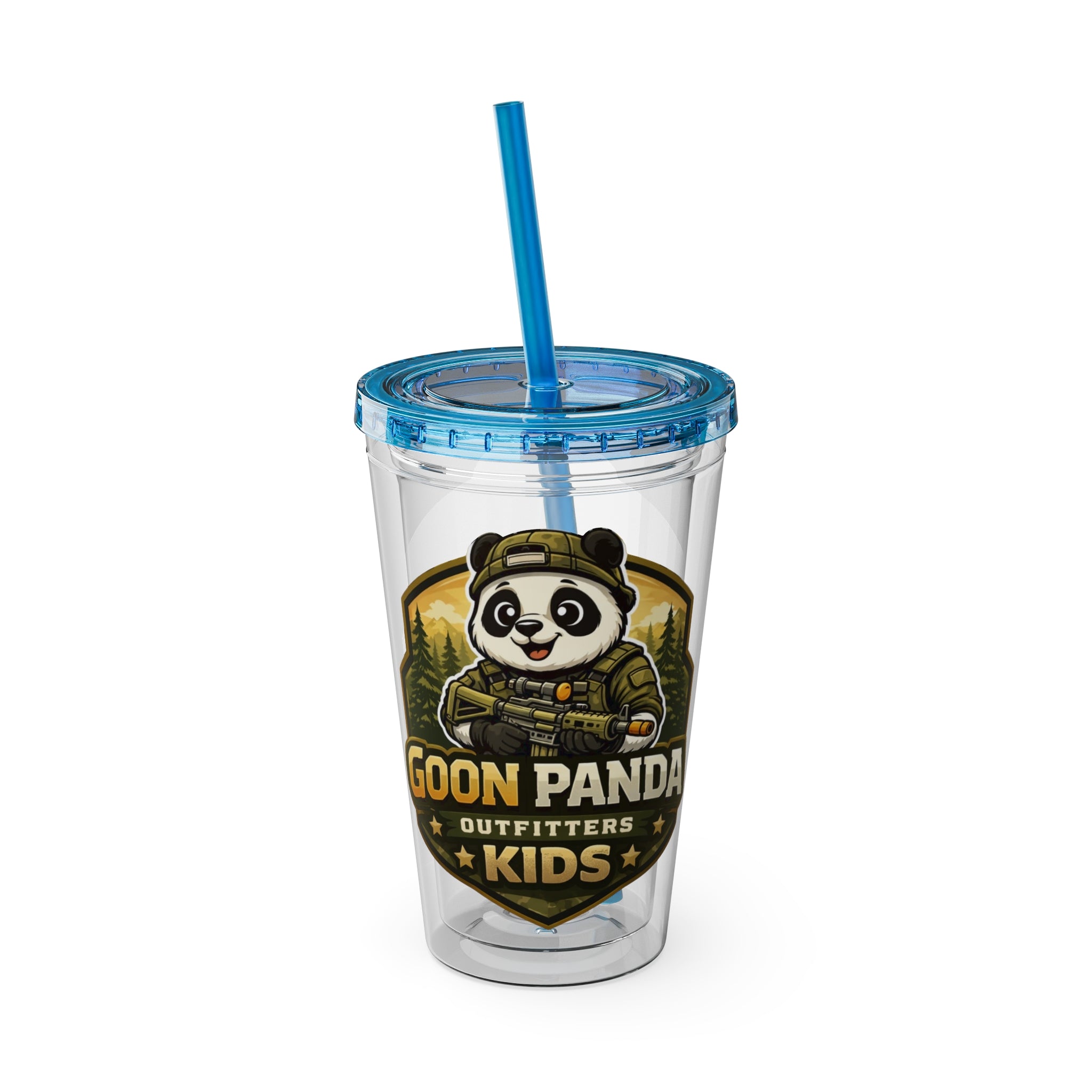 Panda Splash 16oz Tumbler with Straw — Goon Squad Kids Graphic