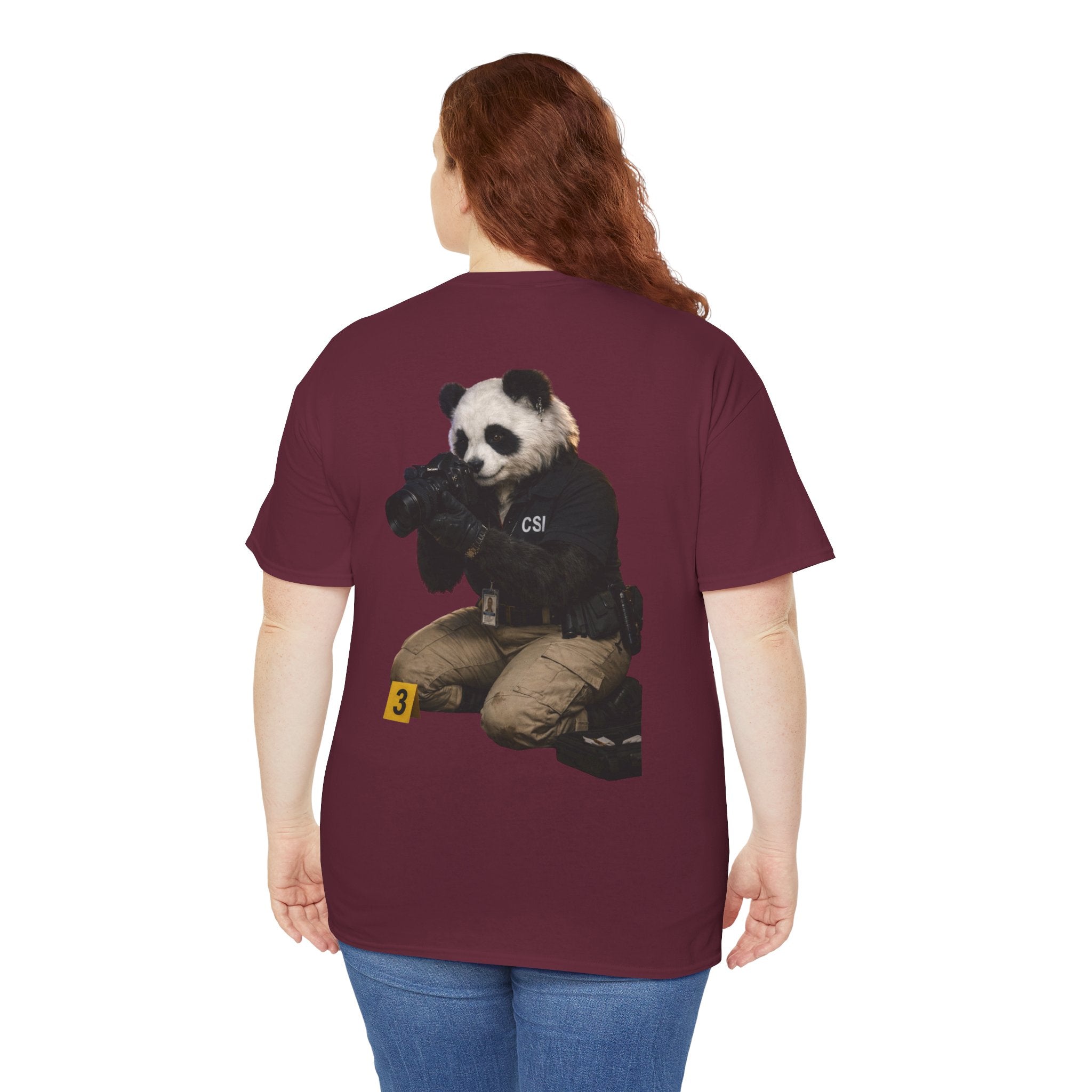 Panda Crime Scene T‑Shirt — CS Investigator Animal Graphic Tee