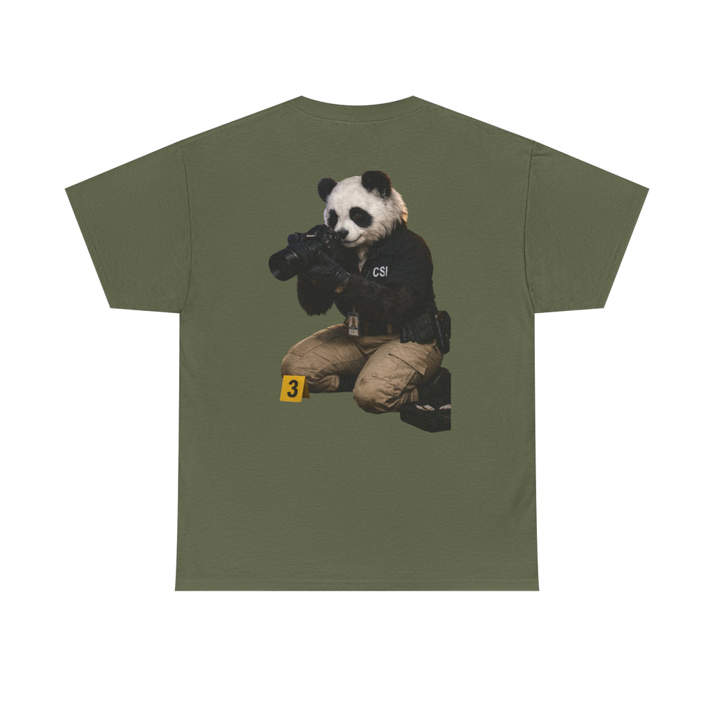 Panda Crime Scene T‑Shirt — CS Investigator Animal Graphic Tee