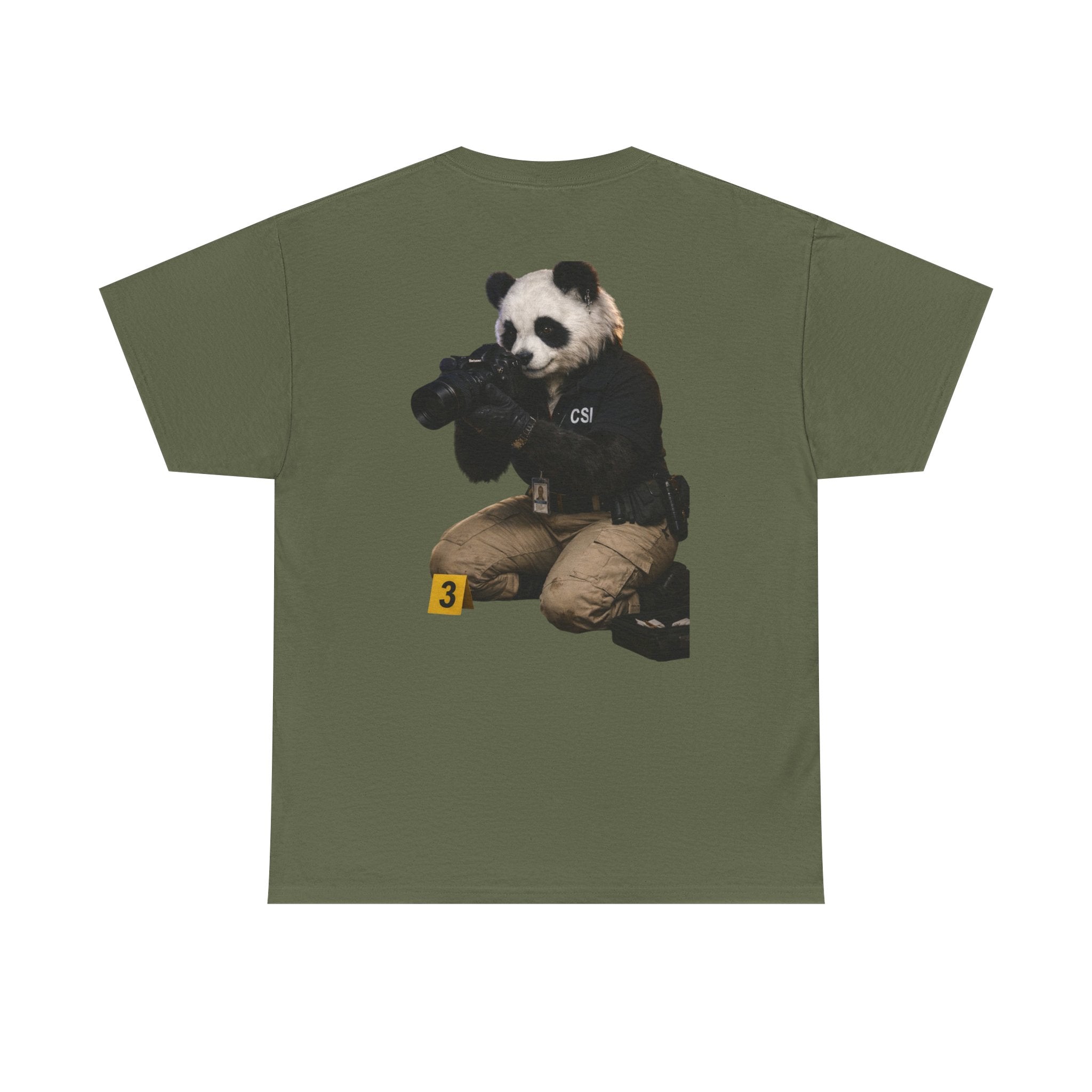 Panda Crime Scene T‑Shirt — CS Investigator Animal Graphic Tee