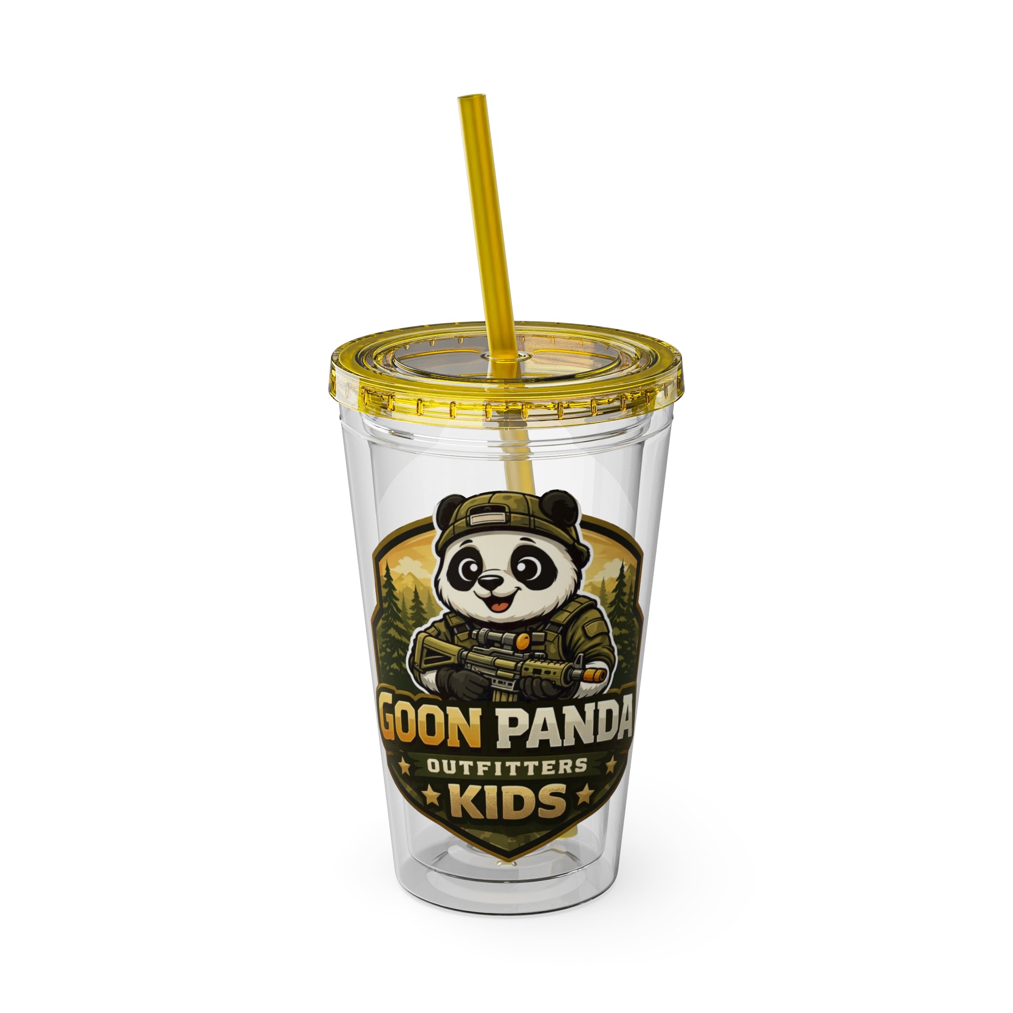 Panda Splash 16oz Tumbler with Straw — Goon Squad Kids Graphic