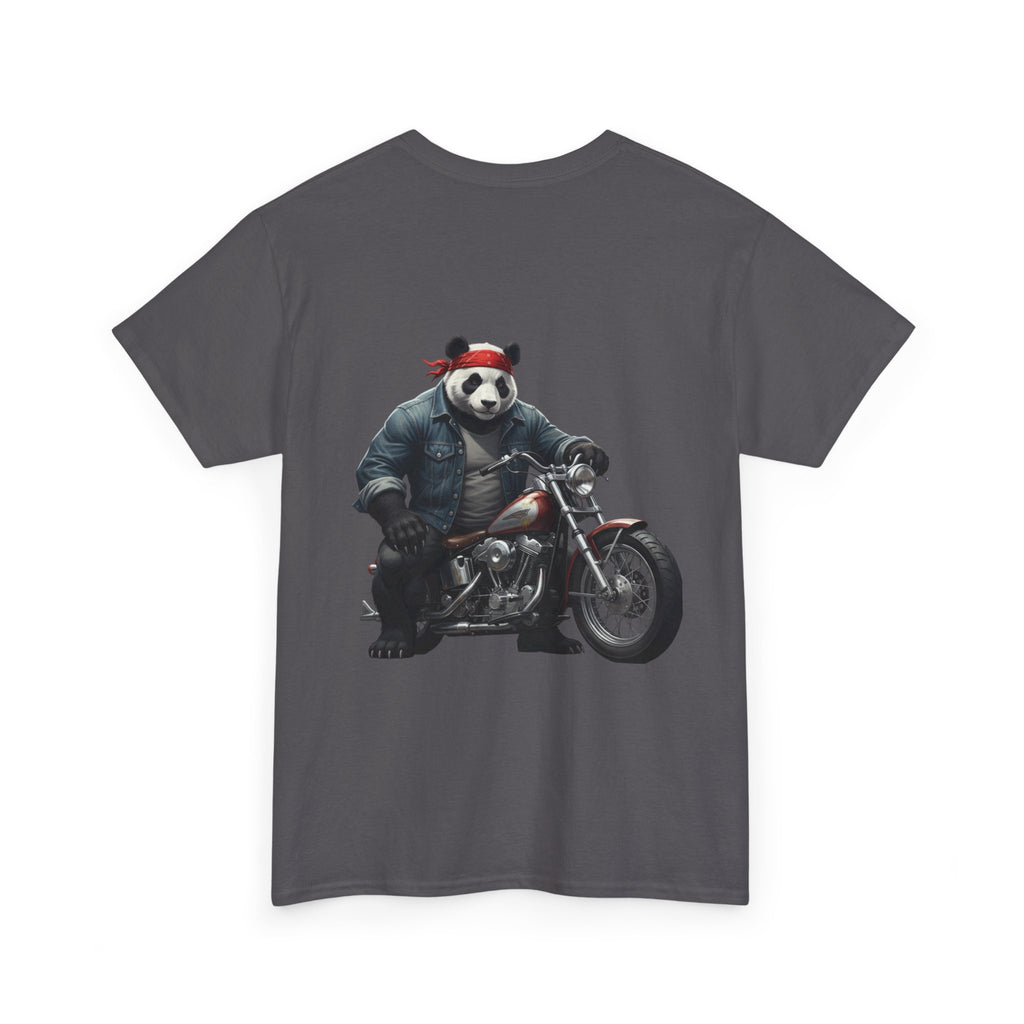 Panda Biker T-Shirt — Retro Motorcycle Riding Panda Graphic Tee