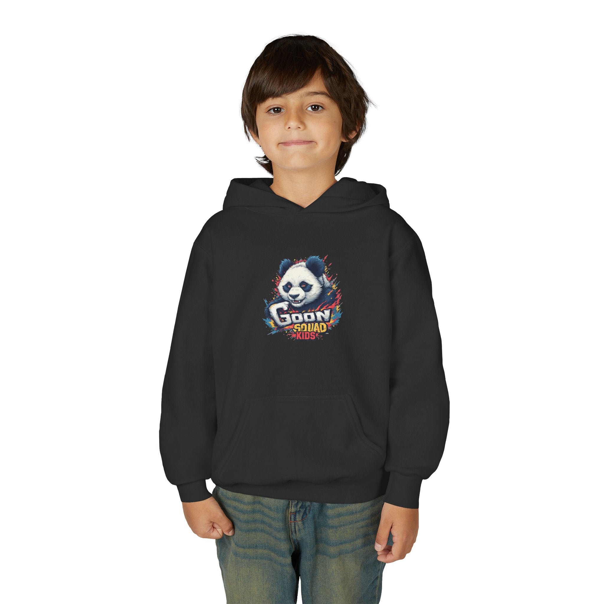 Youth Panda Hoodie - "Goon Squad" Cute Panda Graphic Kids Sweatshirt