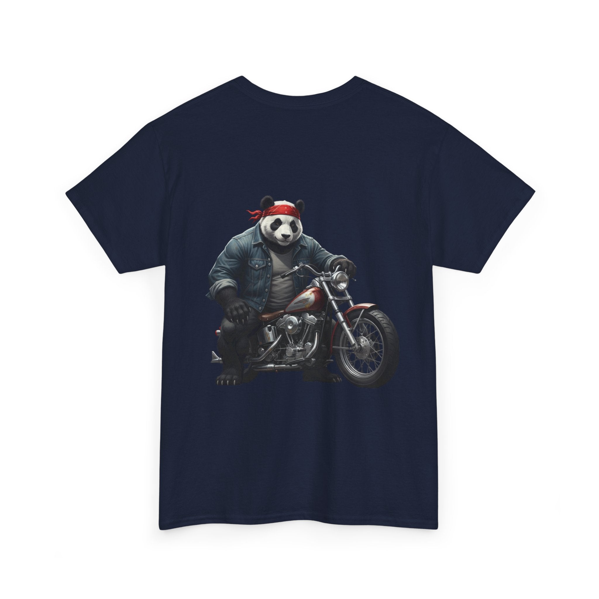 Panda Biker T-Shirt — Retro Motorcycle Riding Panda Graphic Tee