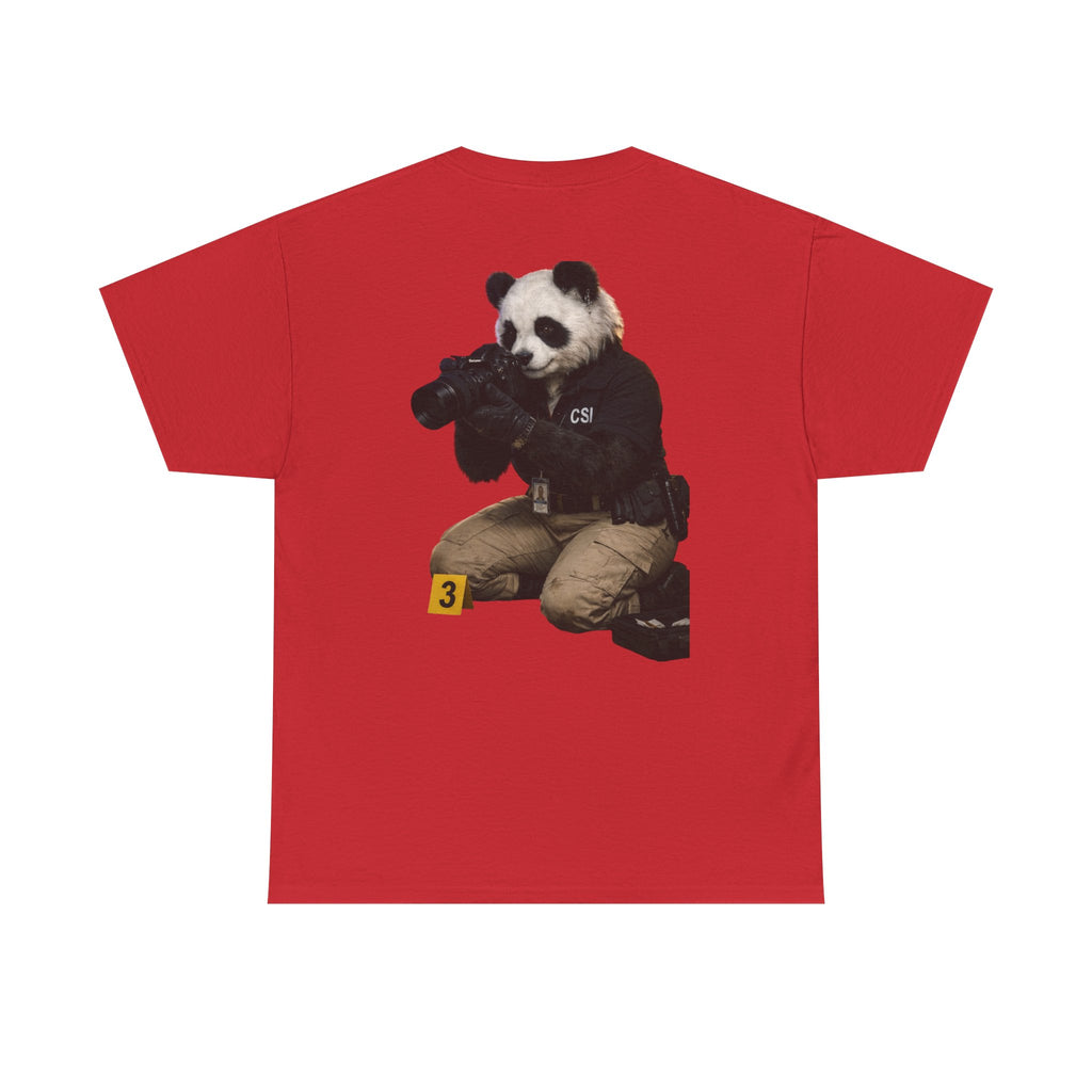 Panda Crime Scene T‑Shirt — CS Investigator Animal Graphic Tee
