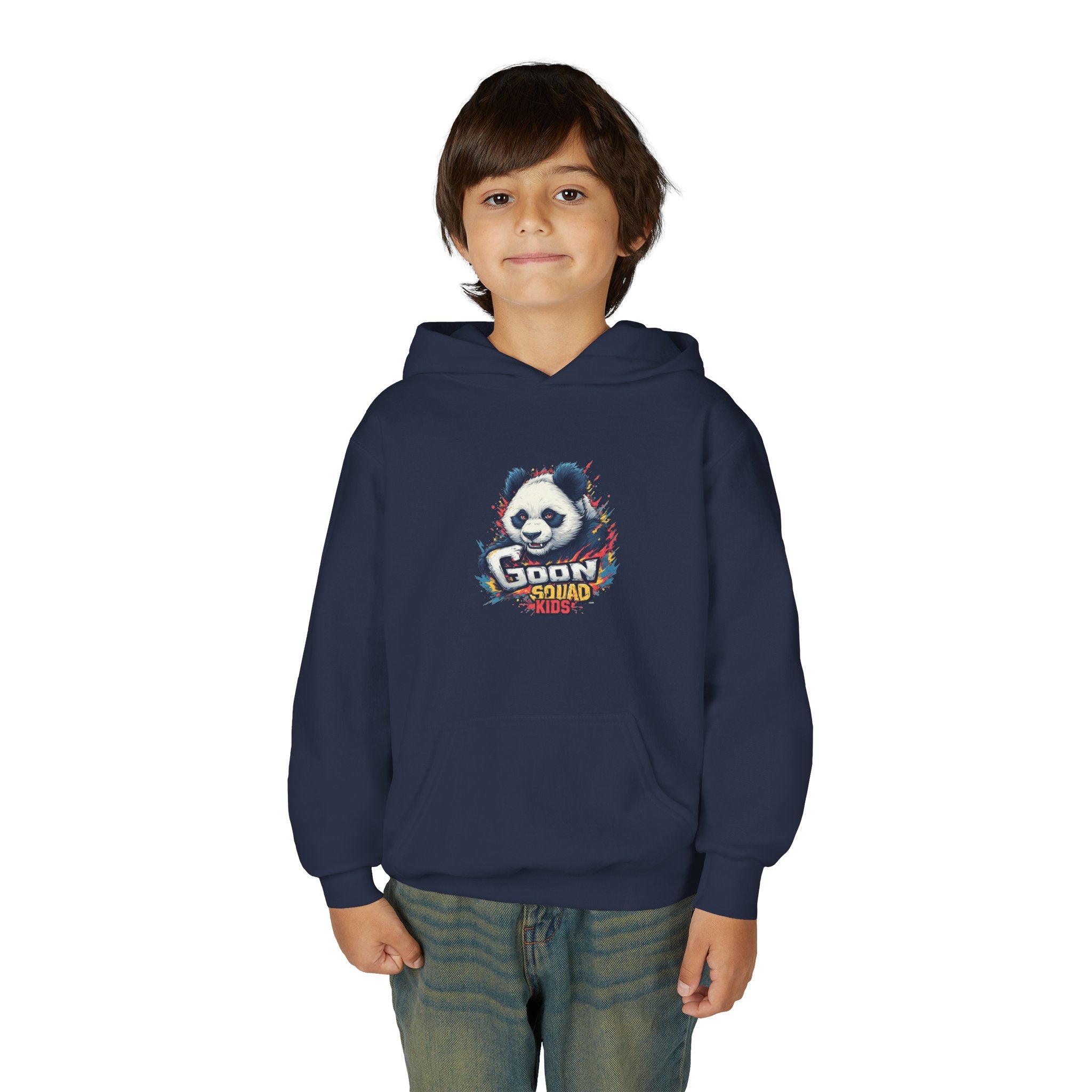Youth Panda Hoodie - "Goon Squad" Cute Panda Graphic Kids Sweatshirt