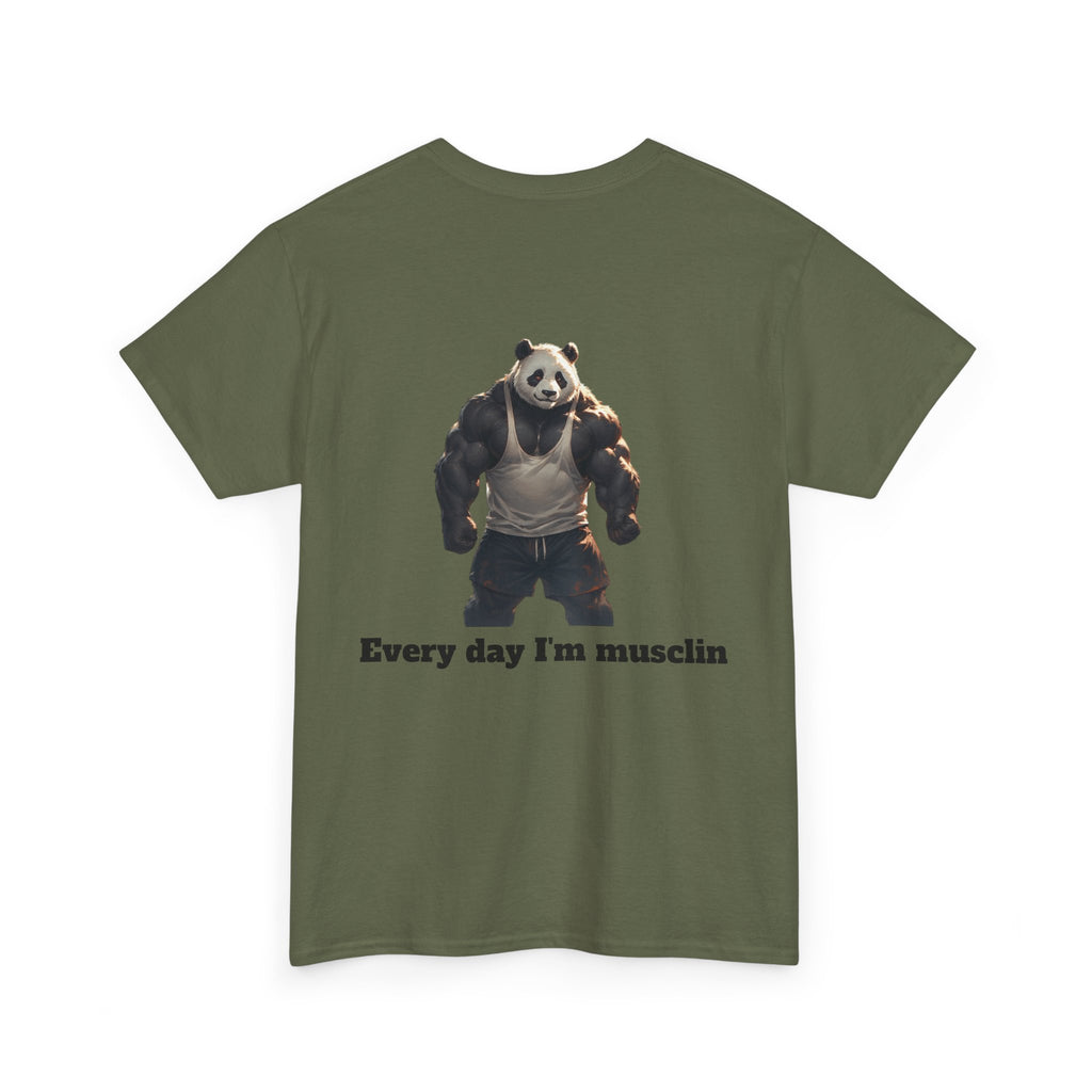 Every Day I'm Musclin Panda T-Shirt — Funny Gym Workout Tee