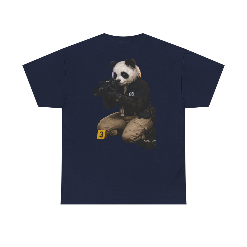Panda Crime Scene T‑Shirt — CS Investigator Animal Graphic Tee
