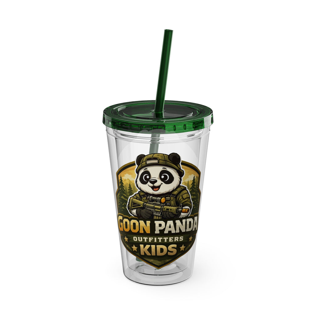 Panda Splash 16oz Tumbler with Straw — Goon Squad Kids Graphic