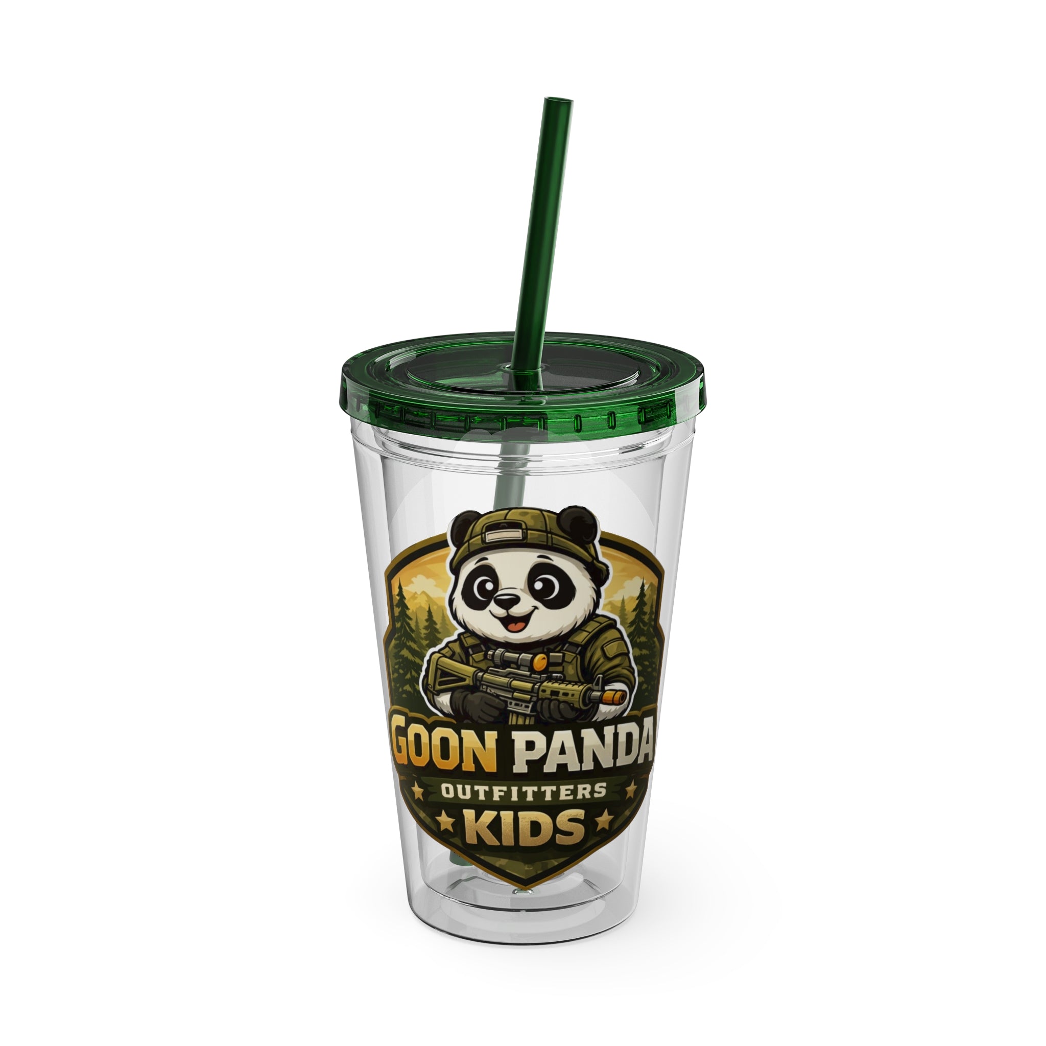 Panda Splash 16oz Tumbler with Straw — Goon Squad Kids Graphic