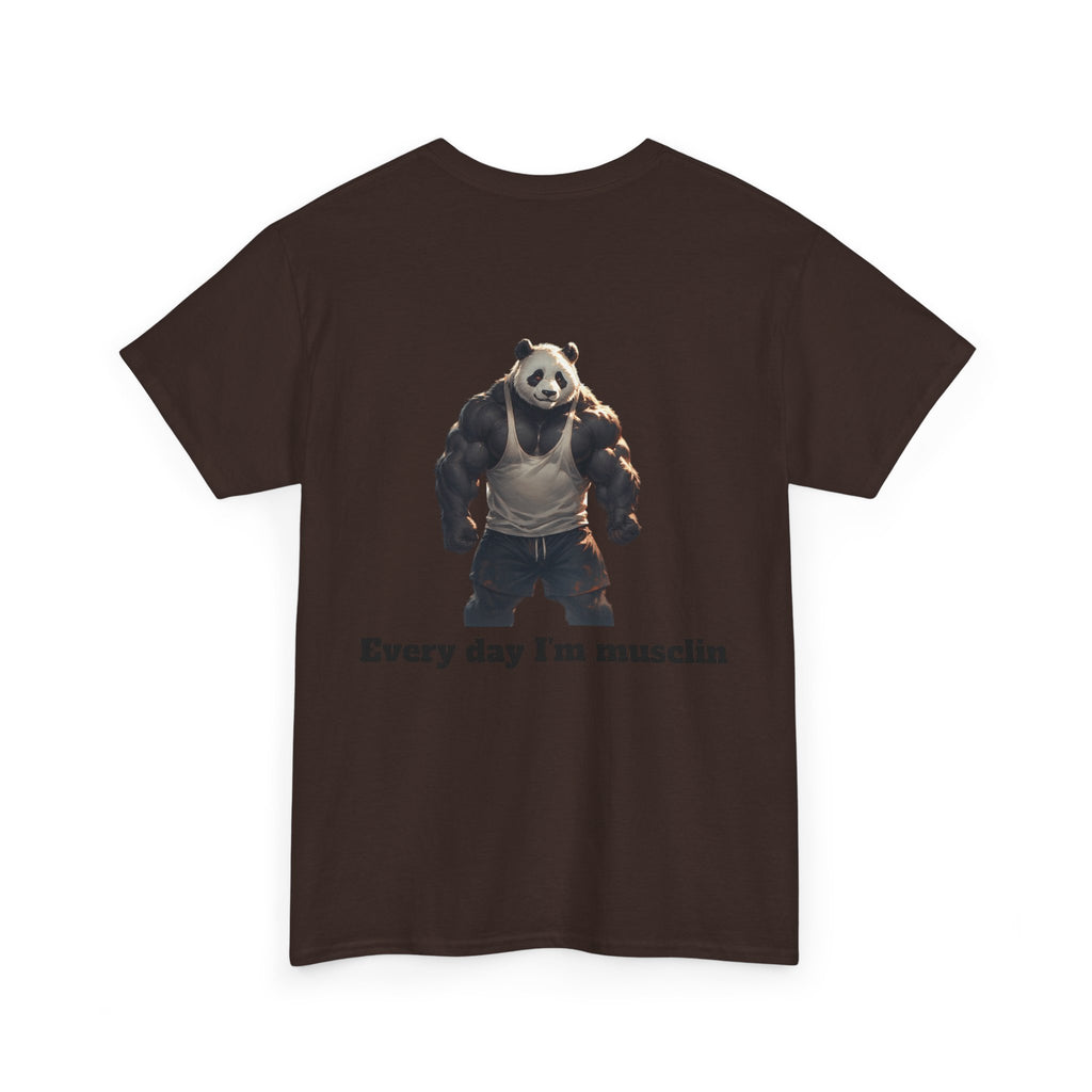Every Day I'm Musclin Panda T-Shirt — Funny Gym Workout Tee