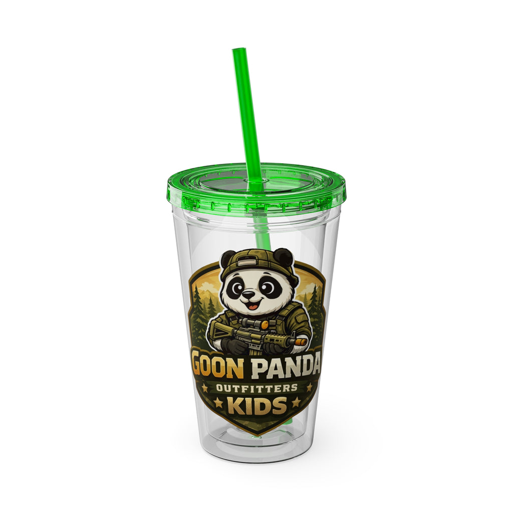 Panda Splash 16oz Tumbler with Straw — Goon Squad Kids Graphic