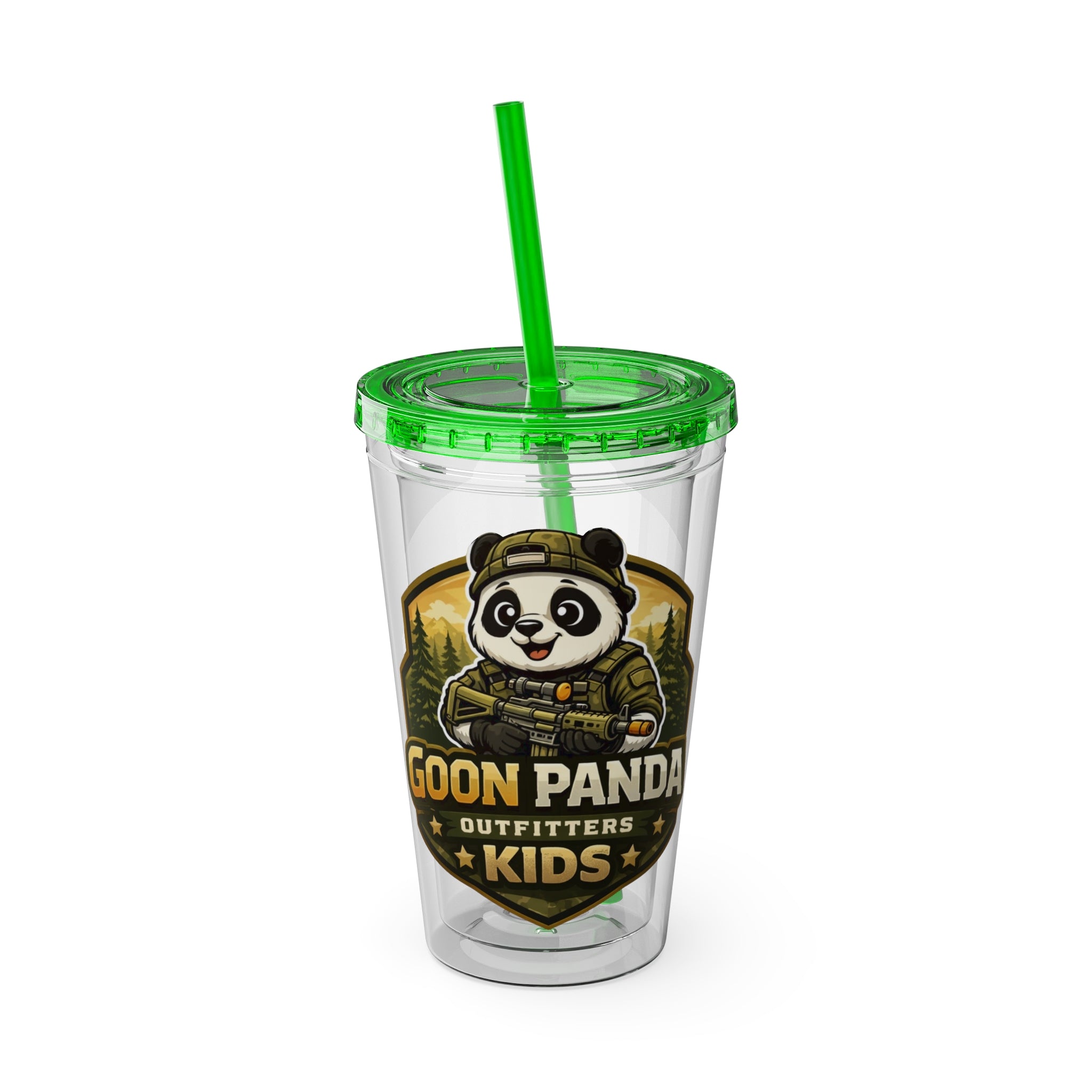 Panda Splash 16oz Tumbler with Straw — Goon Squad Kids Graphic