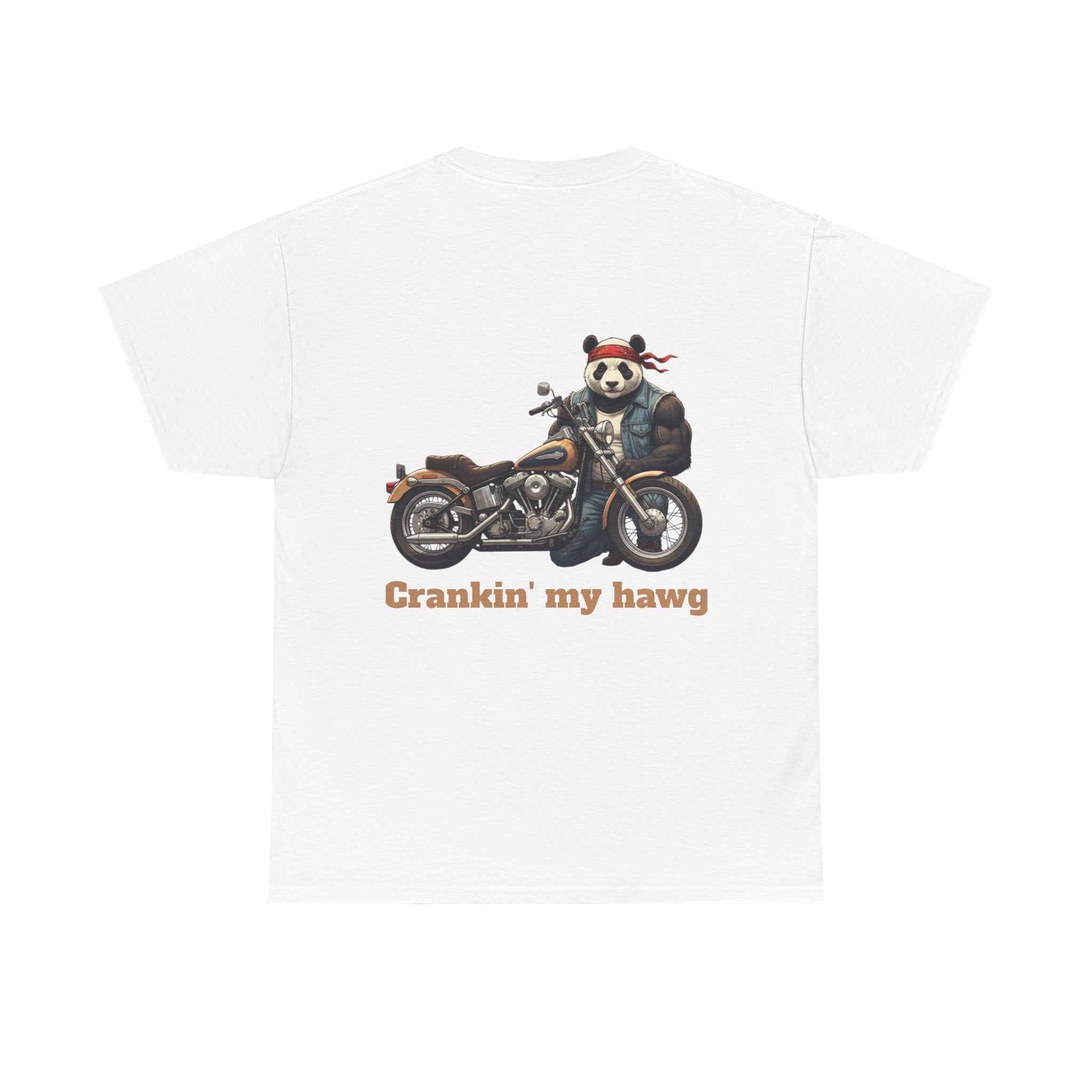 Crankin' My Hawg T-Shirt — Panda Biker Graphic Tee