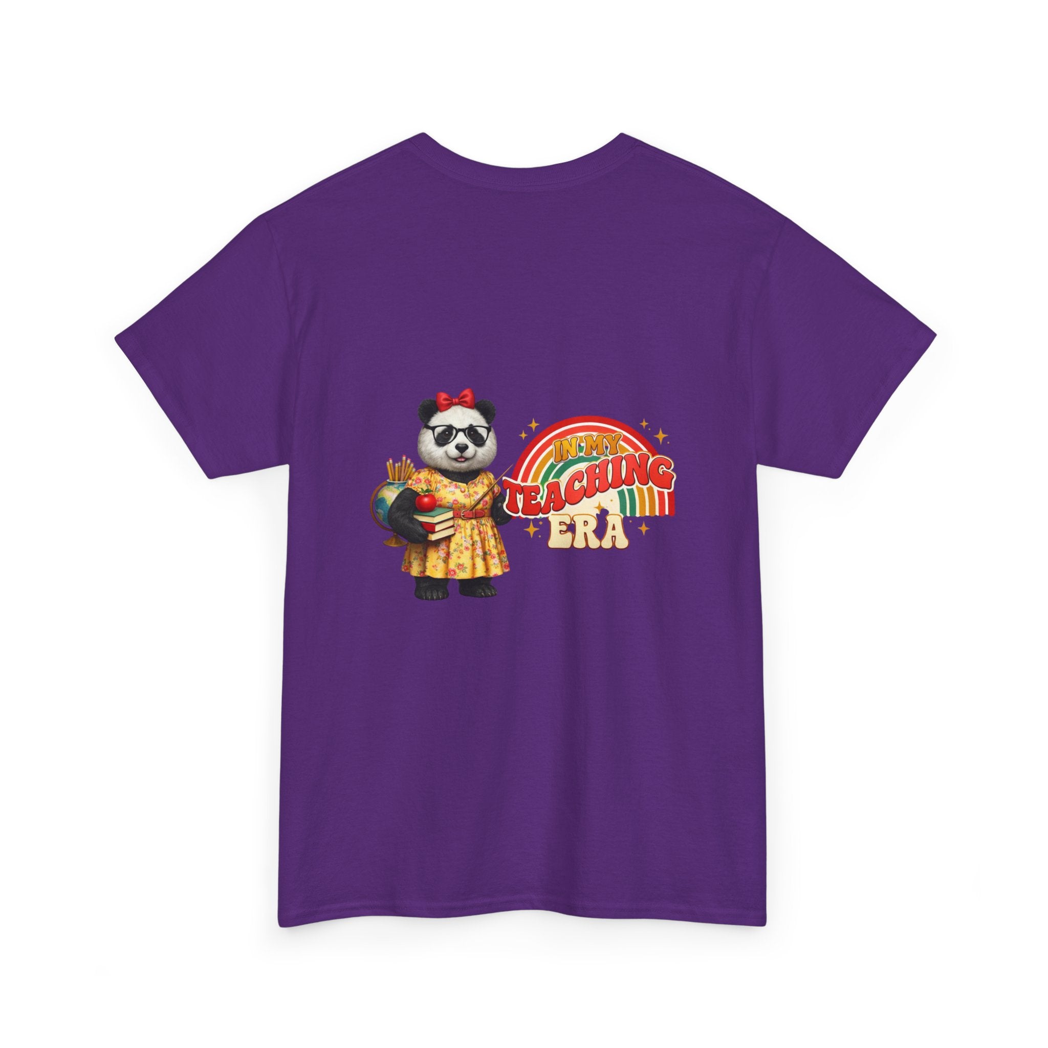 Panda Teacher Tee — 'Teaching Era' Retro Rainbow Teacher Appreciation Shirt