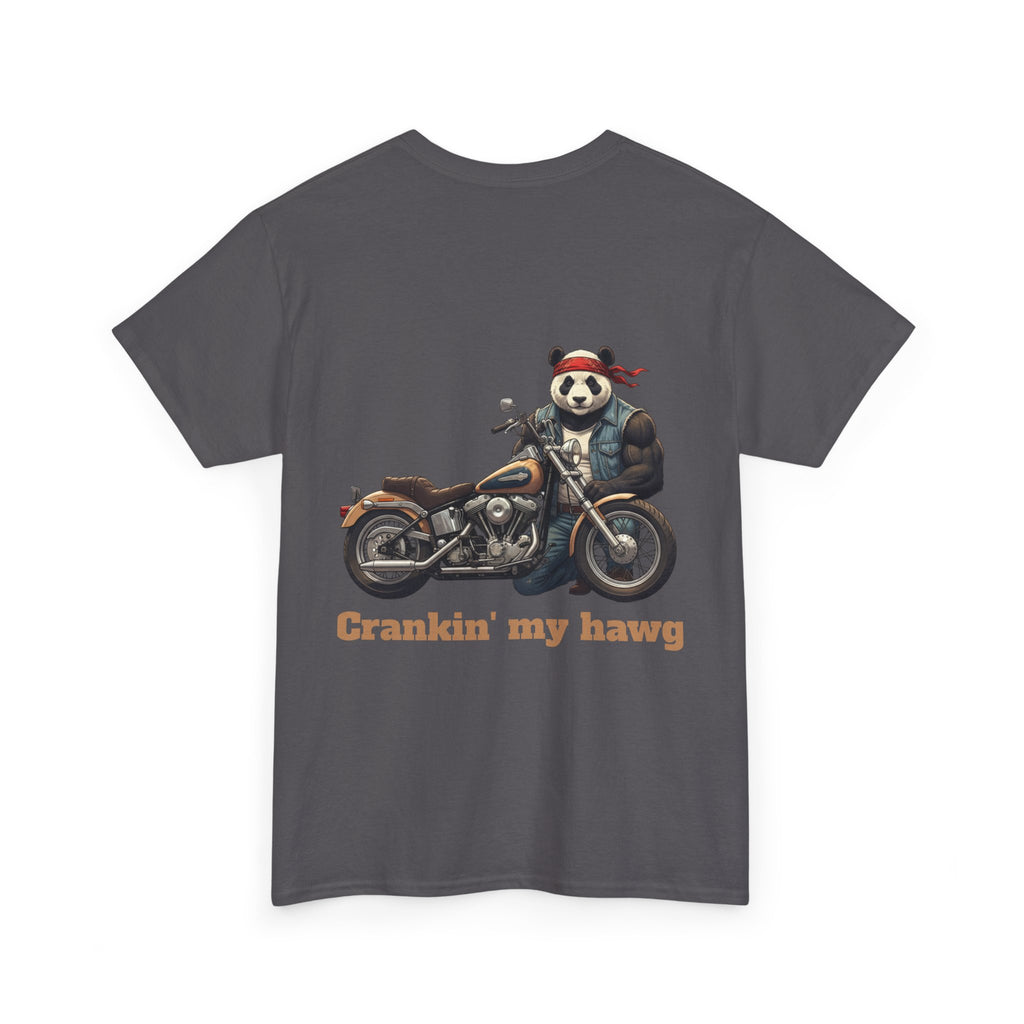 Crankin' My Hawg T-Shirt — Panda Biker Graphic Tee