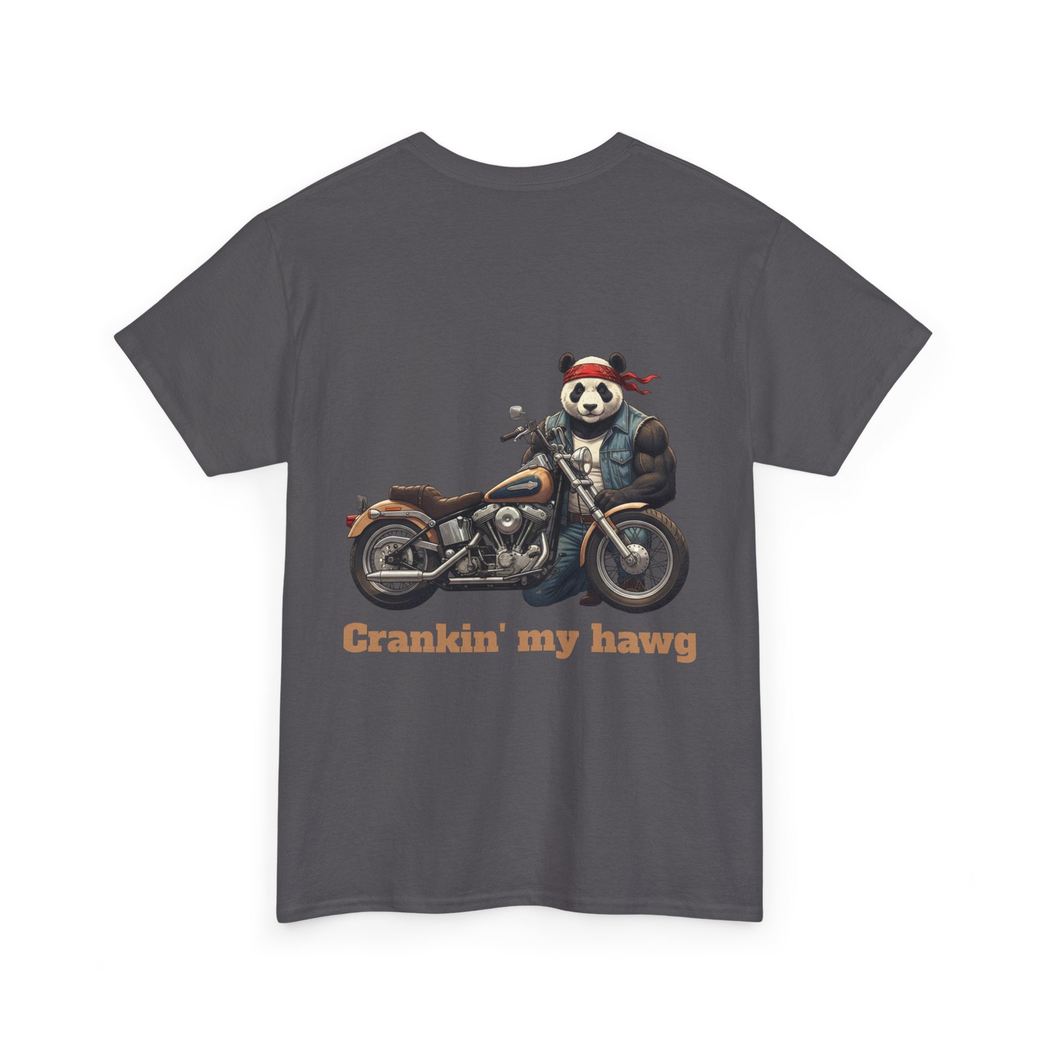 Crankin' My Hawg T-Shirt — Panda Biker Graphic Tee