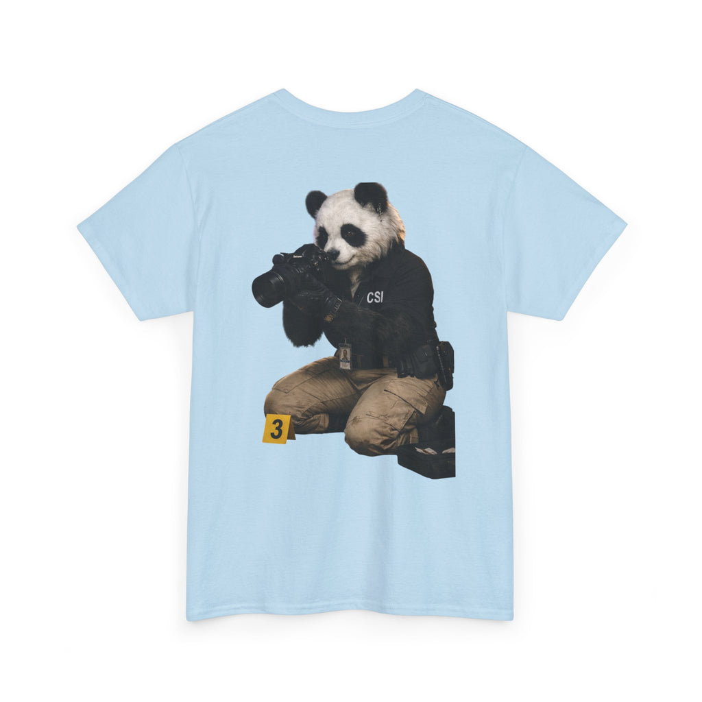 Panda Crime Scene T‑Shirt — CS Investigator Animal Graphic Tee