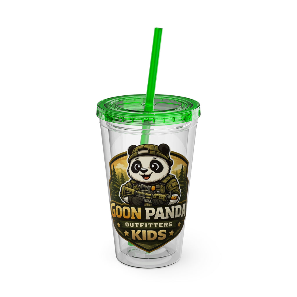 Panda Splash 16oz Tumbler with Straw — Goon Squad Kids Graphic