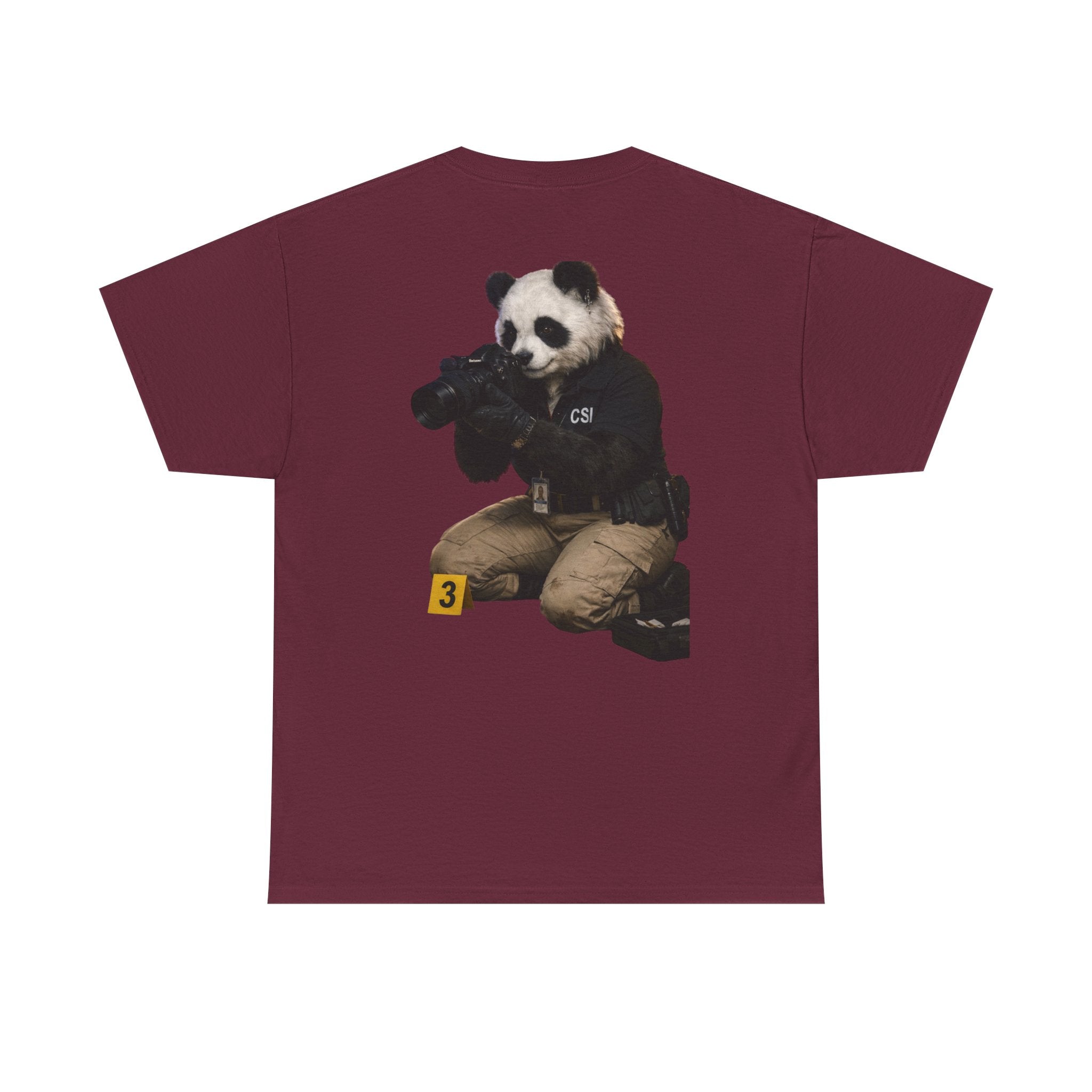 Panda Crime Scene T‑Shirt — CS Investigator Animal Graphic Tee