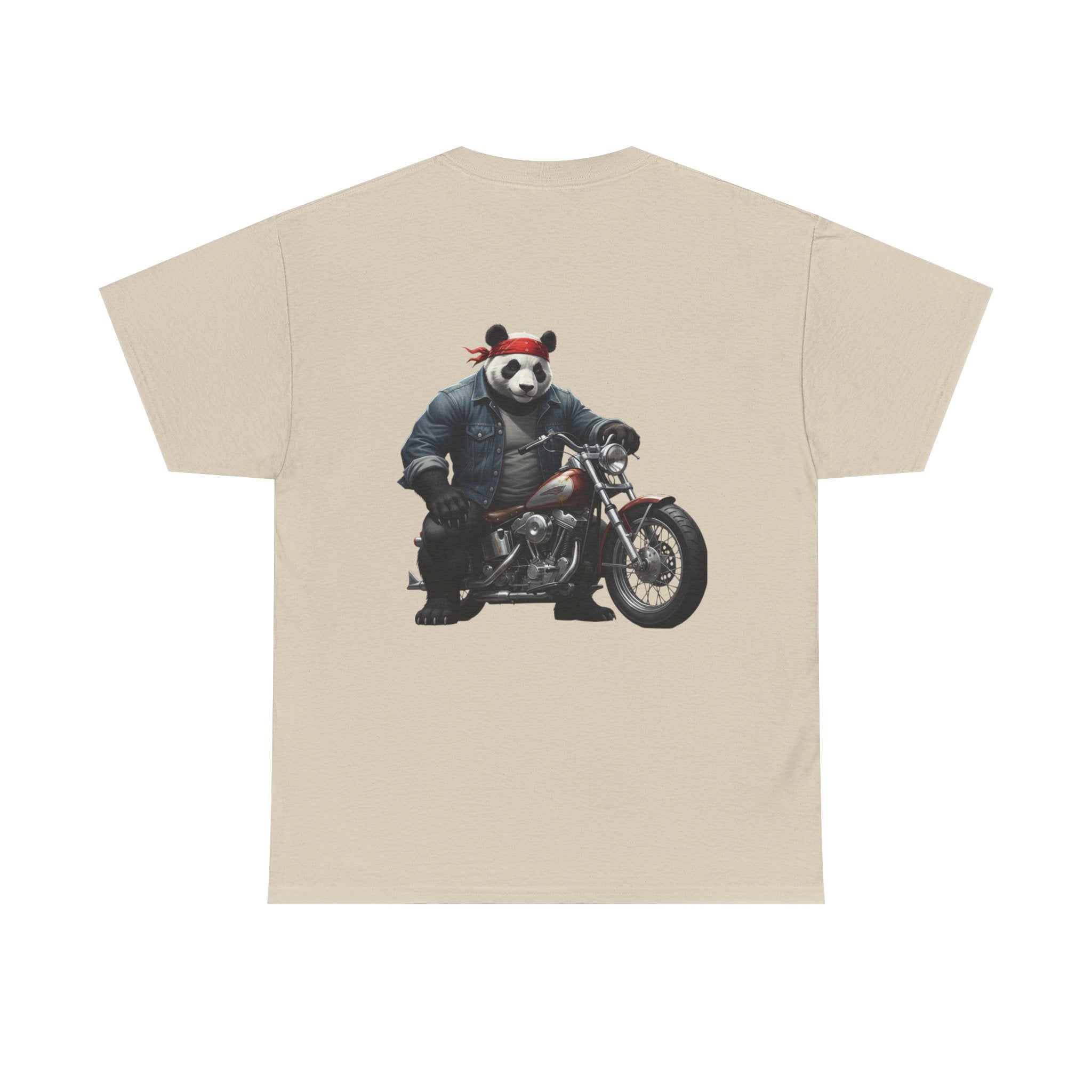 Panda Biker T-Shirt — Retro Motorcycle Riding Panda Graphic Tee