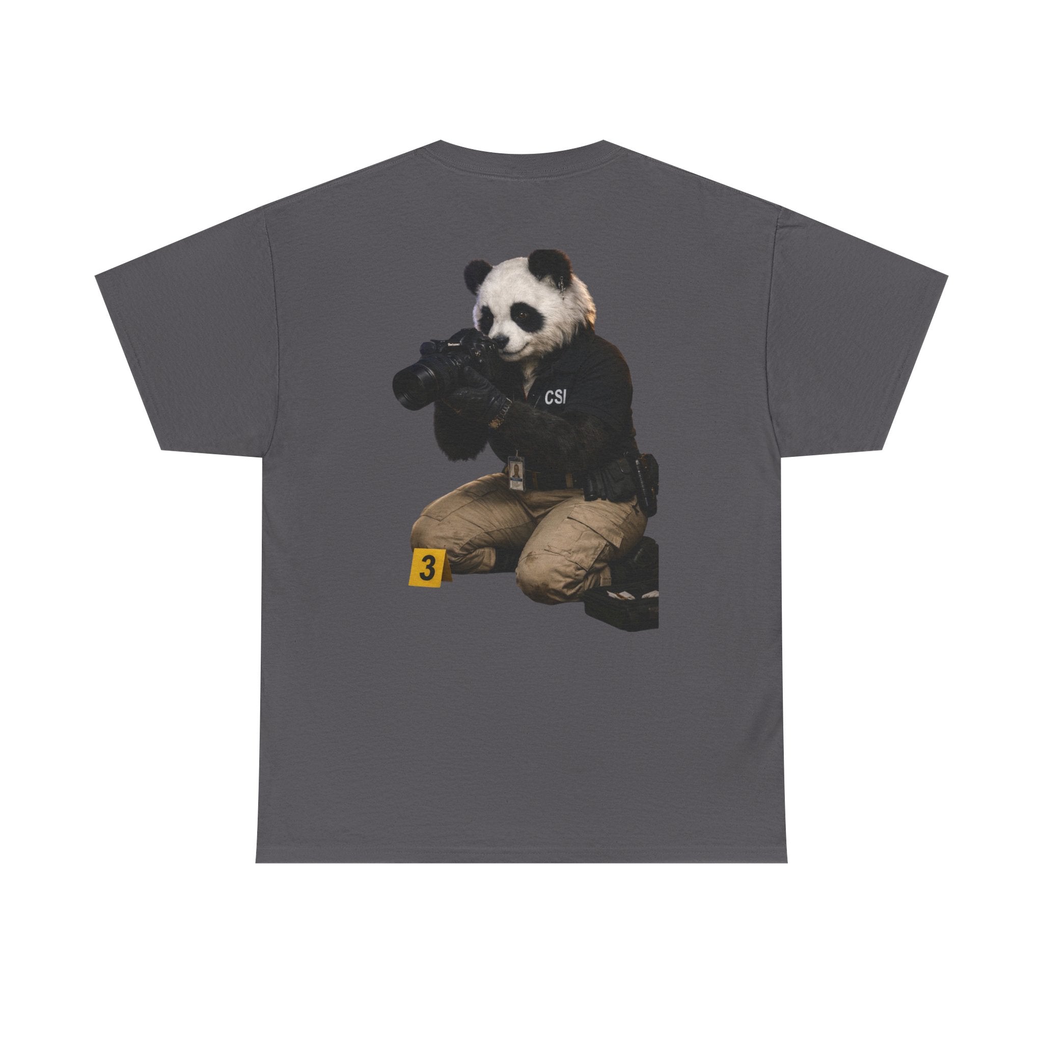Panda Crime Scene T‑Shirt — CS Investigator Animal Graphic Tee