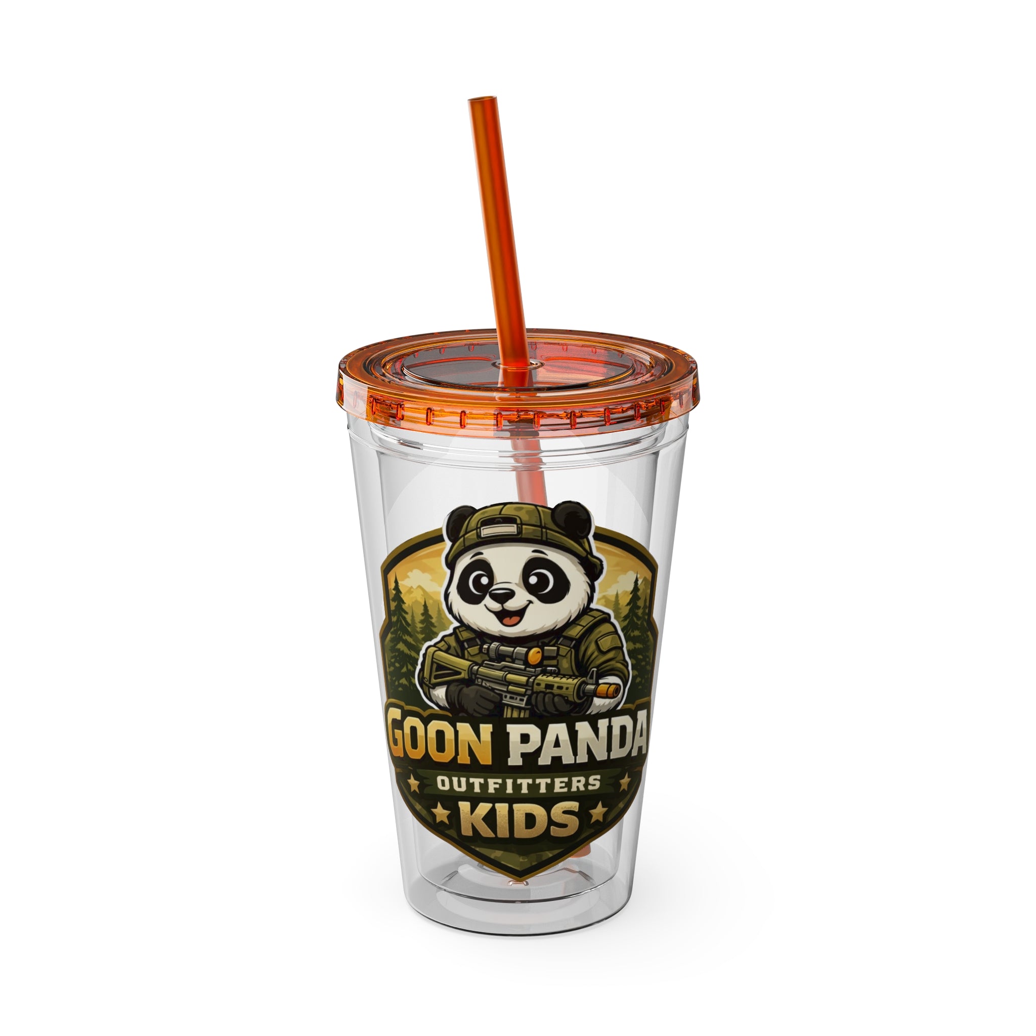 Panda Splash 16oz Tumbler with Straw — Goon Squad Kids Graphic