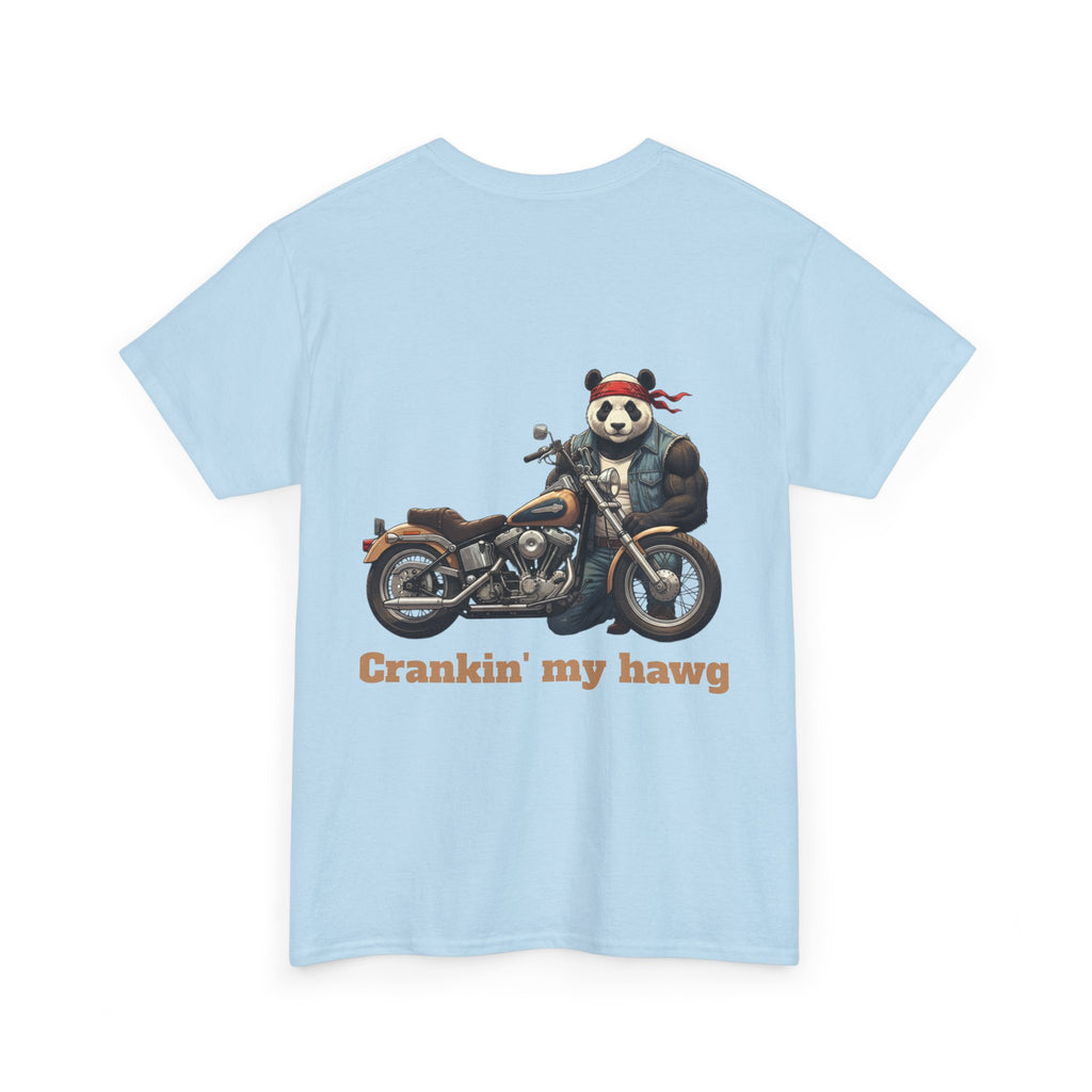 Crankin' My Hawg T-Shirt — Panda Biker Graphic Tee