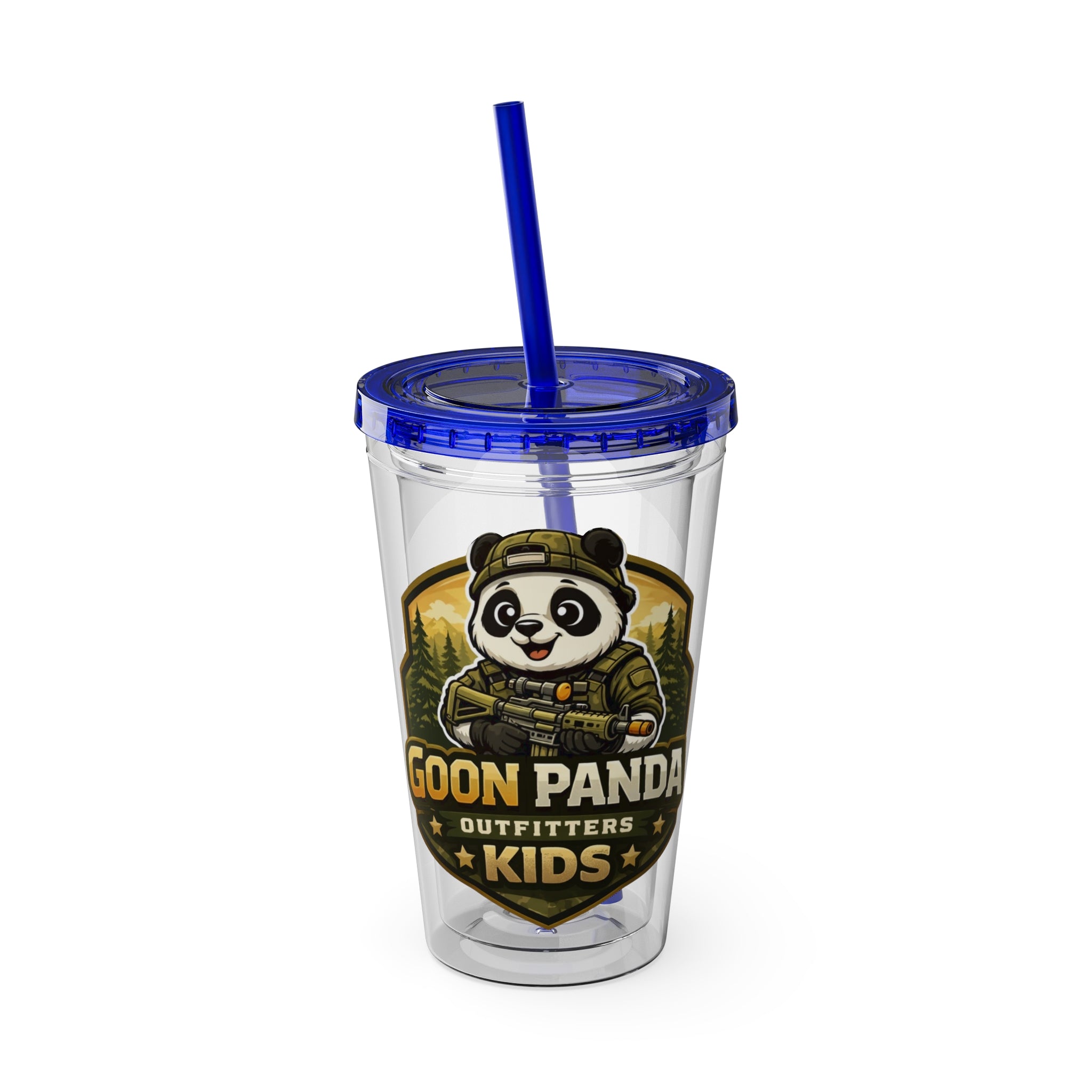 Panda Splash 16oz Tumbler with Straw — Goon Squad Kids Graphic