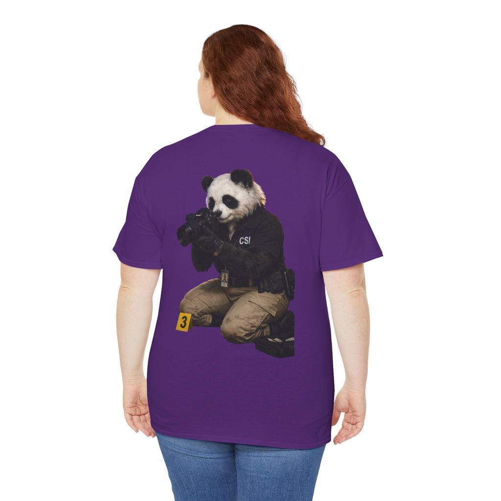Panda Crime Scene T‑Shirt — CS Investigator Animal Graphic Tee